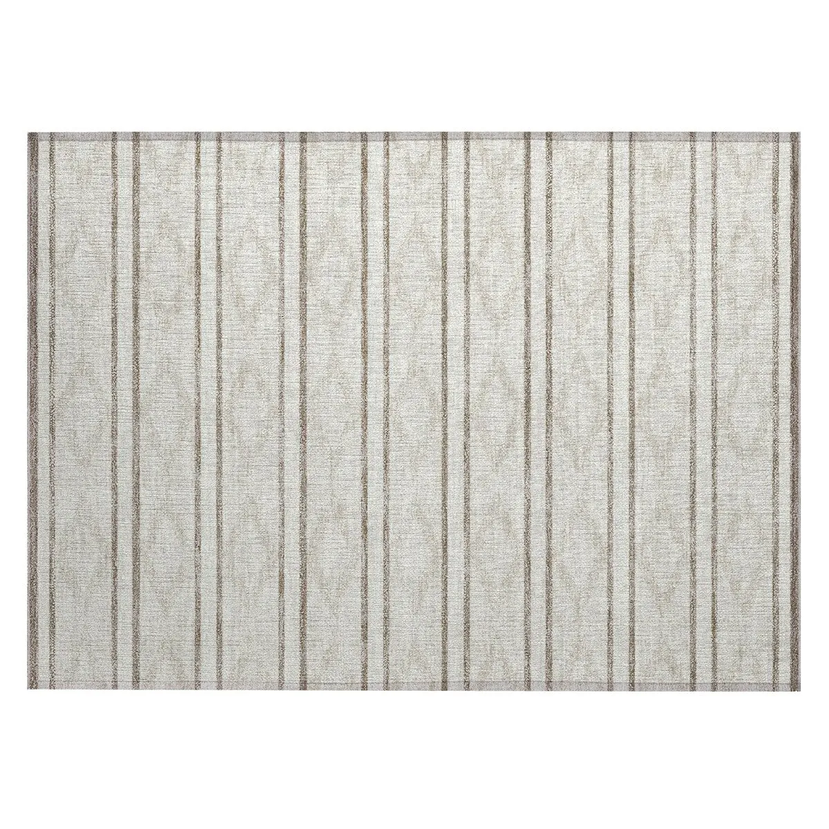 Machine Washable Indoor/ Outdoor Diamond Stripe Chantille Rug