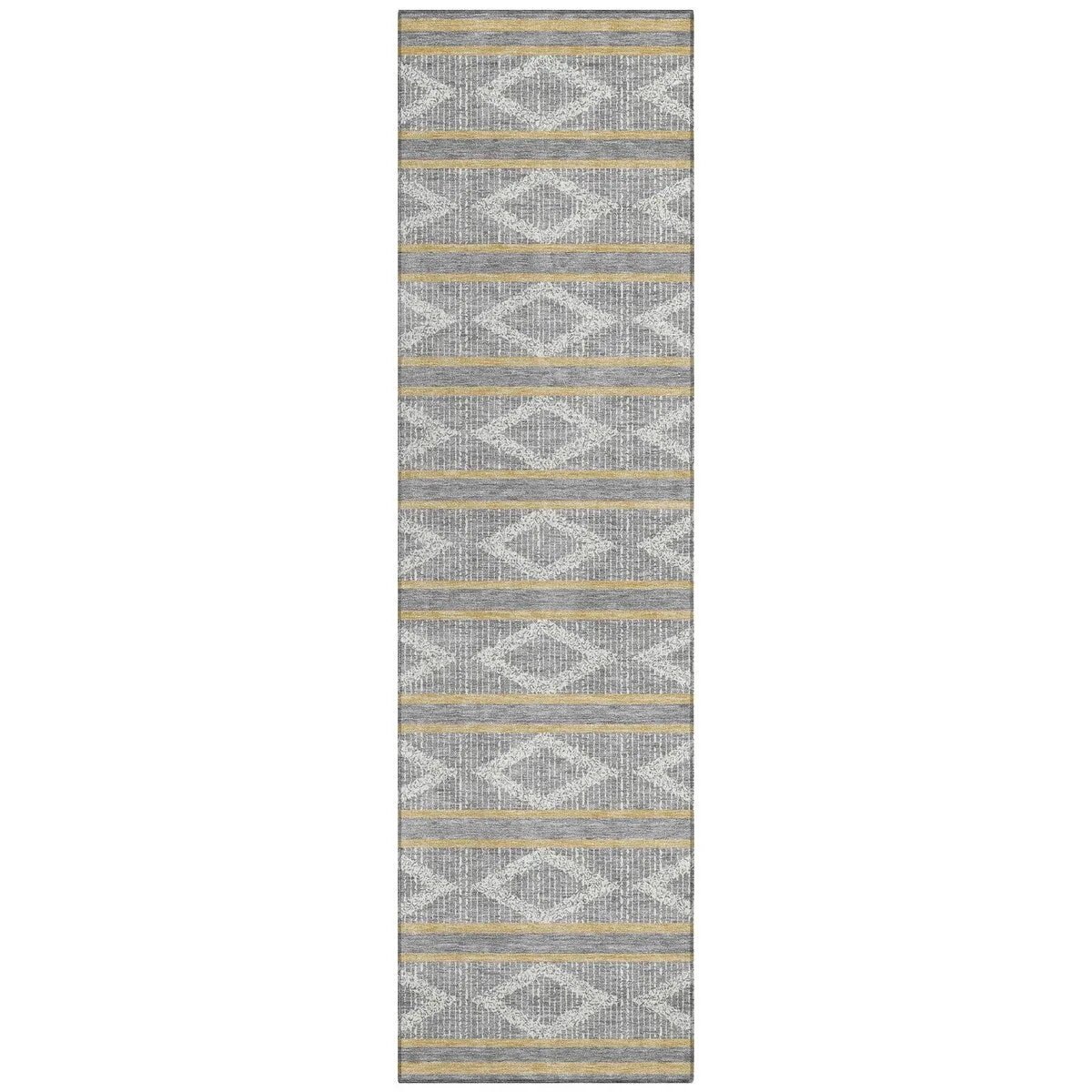 Machine Washable Indoor/ Outdoor Diamond Stripe Chantille Rug