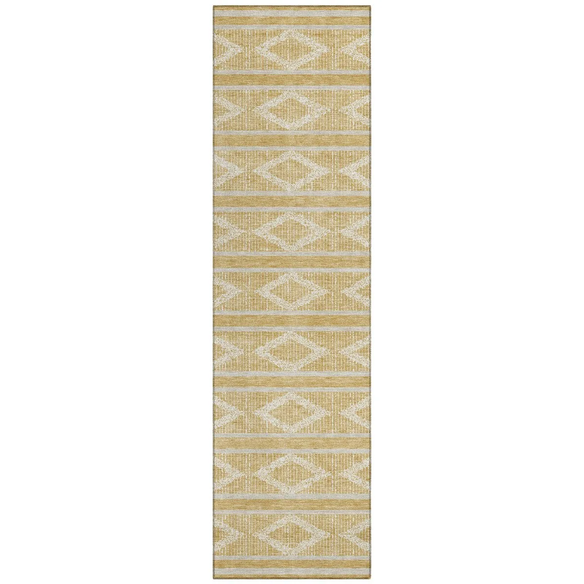 Machine Washable Indoor/ Outdoor Diamond Stripe Chantille Rug