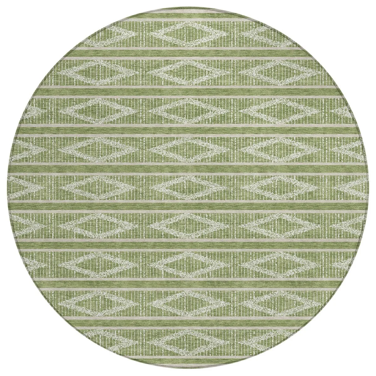 Machine Washable Indoor/ Outdoor Diamond Stripe Chantille Rug