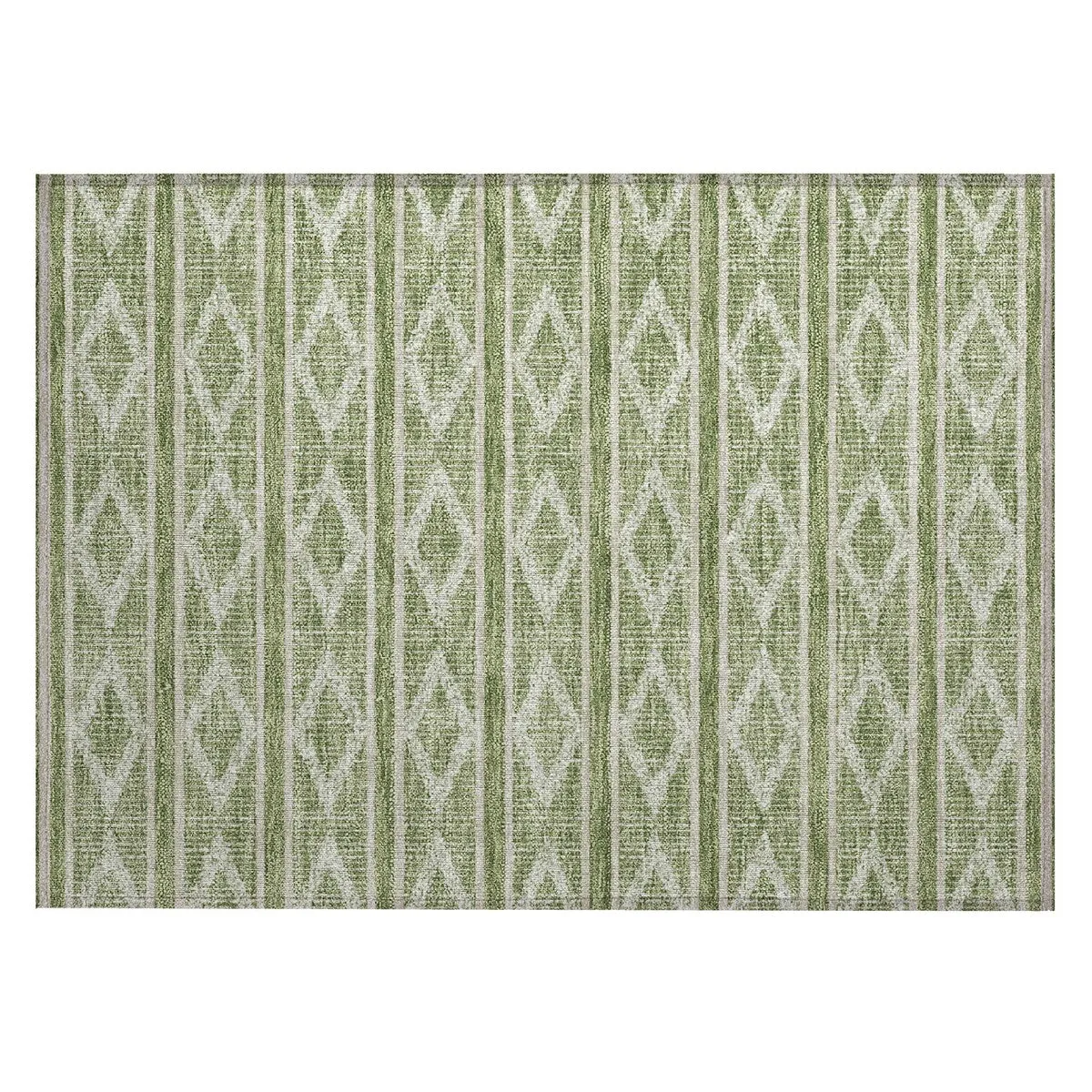 Machine Washable Indoor/ Outdoor Diamond Stripe Chantille Rug