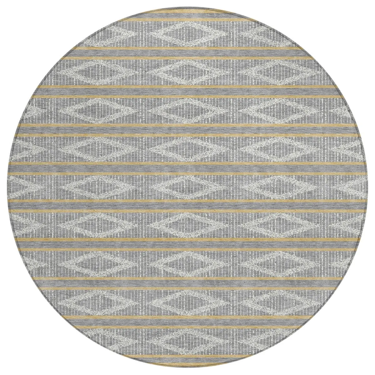 Machine Washable Indoor/ Outdoor Diamond Stripe Chantille Rug