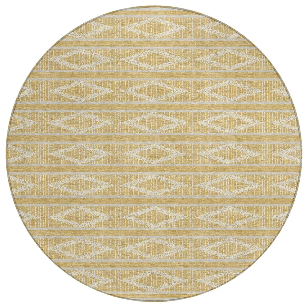 Machine Washable Indoor/ Outdoor Diamond Stripe Chantille Rug