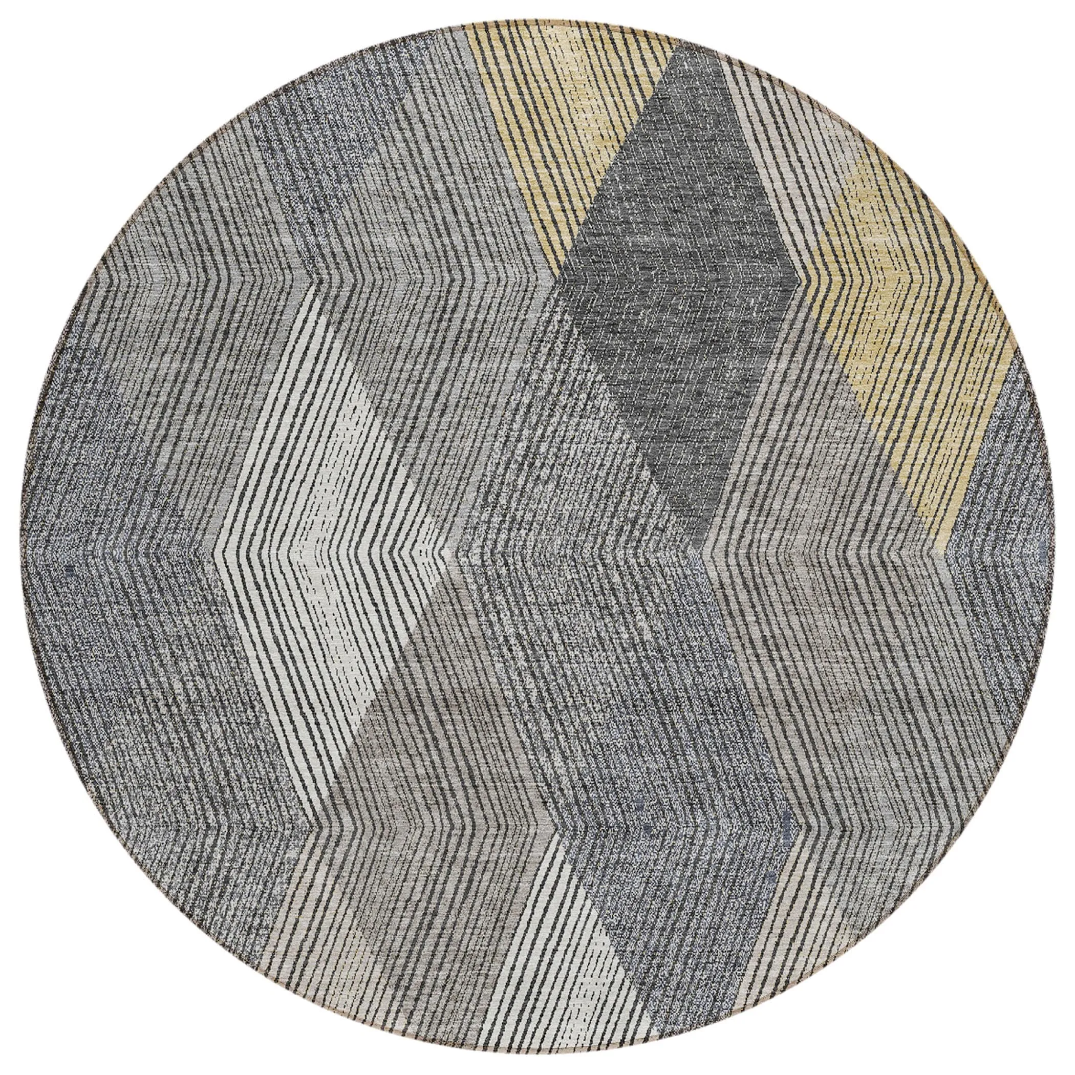 Machine Washable Indoor/ Outdoor Diamond Stripes Chantille Rug