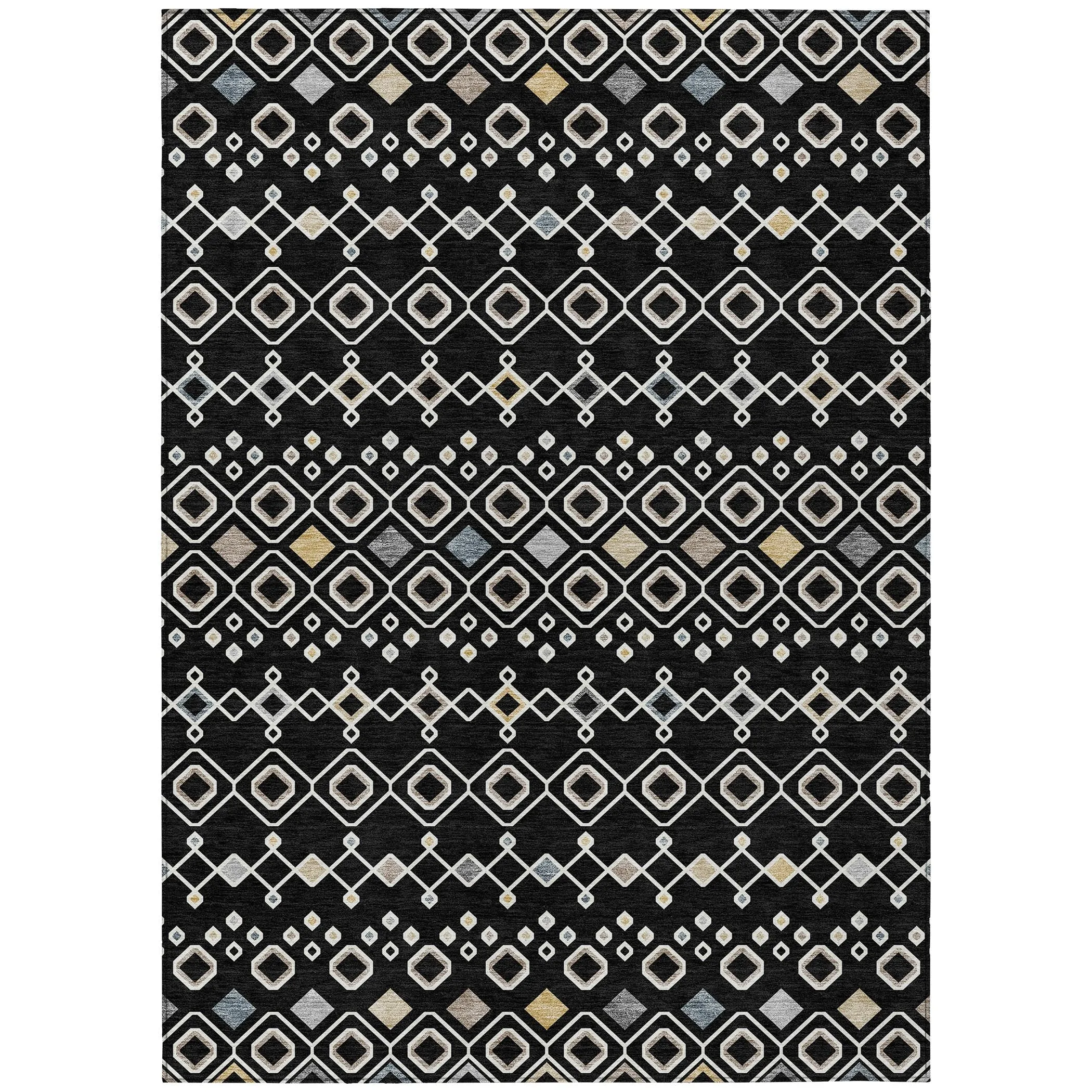Machine Washable Indoor/ Outdoor Global Contempory Chantille Rug
