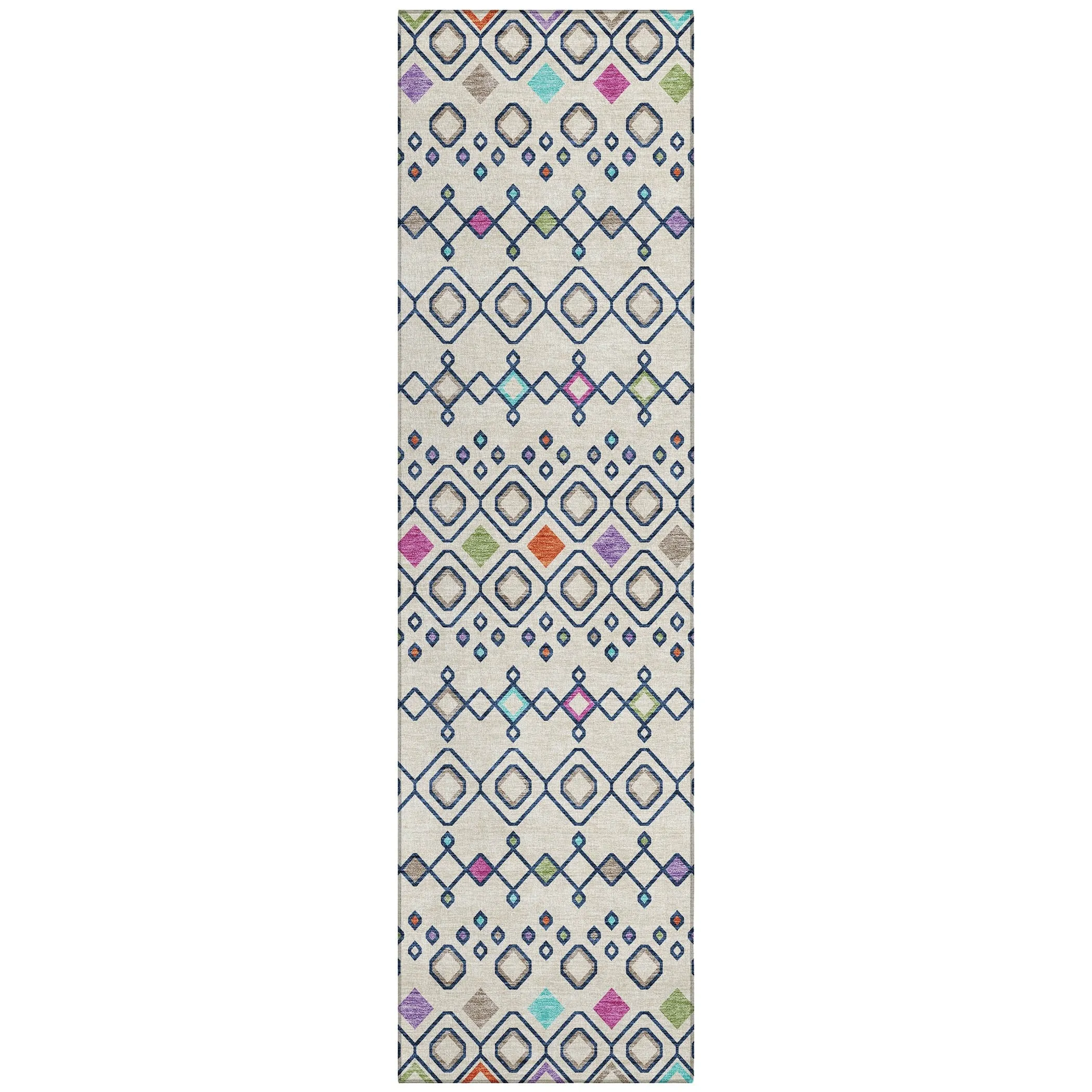 Machine Washable Indoor/ Outdoor Global Contempory Chantille Rug