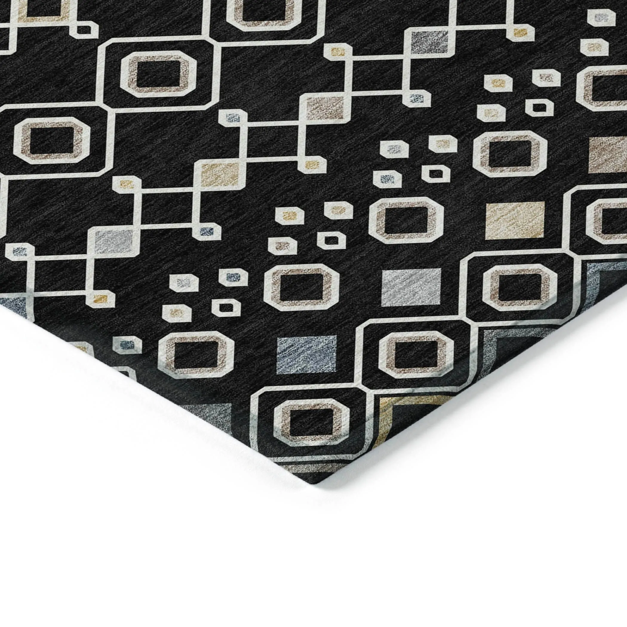 Machine Washable Indoor/ Outdoor Global Contempory Chantille Rug