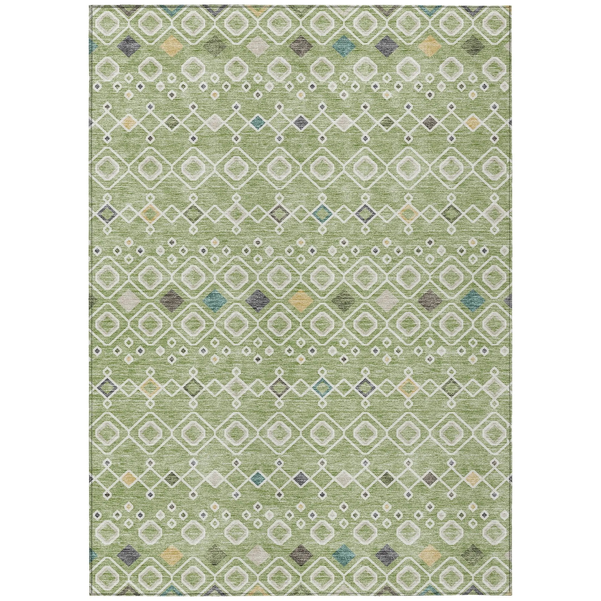 Machine Washable Indoor/ Outdoor Global Contempory Chantille Rug