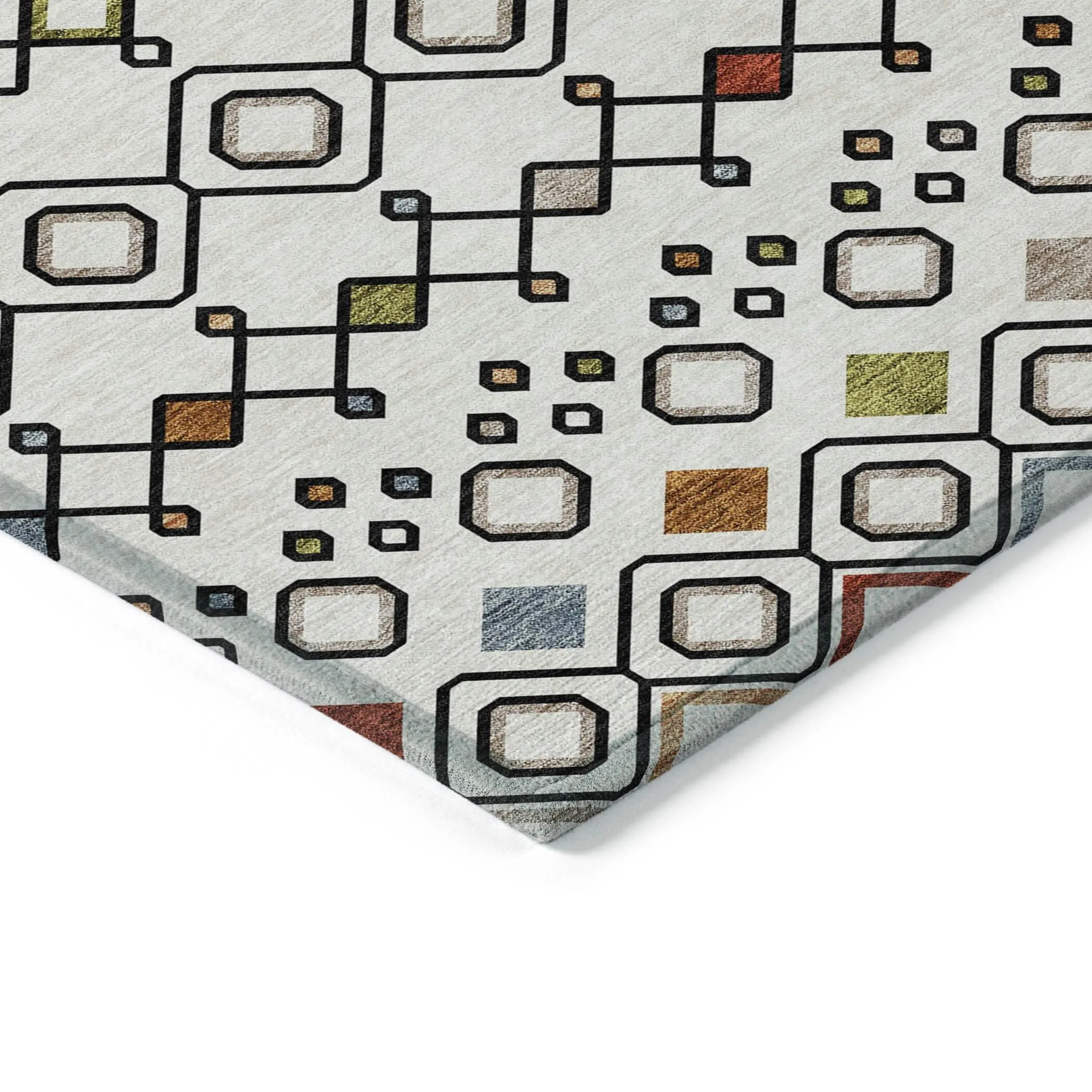 Machine Washable Indoor/ Outdoor Global Contempory Chantille Rug
