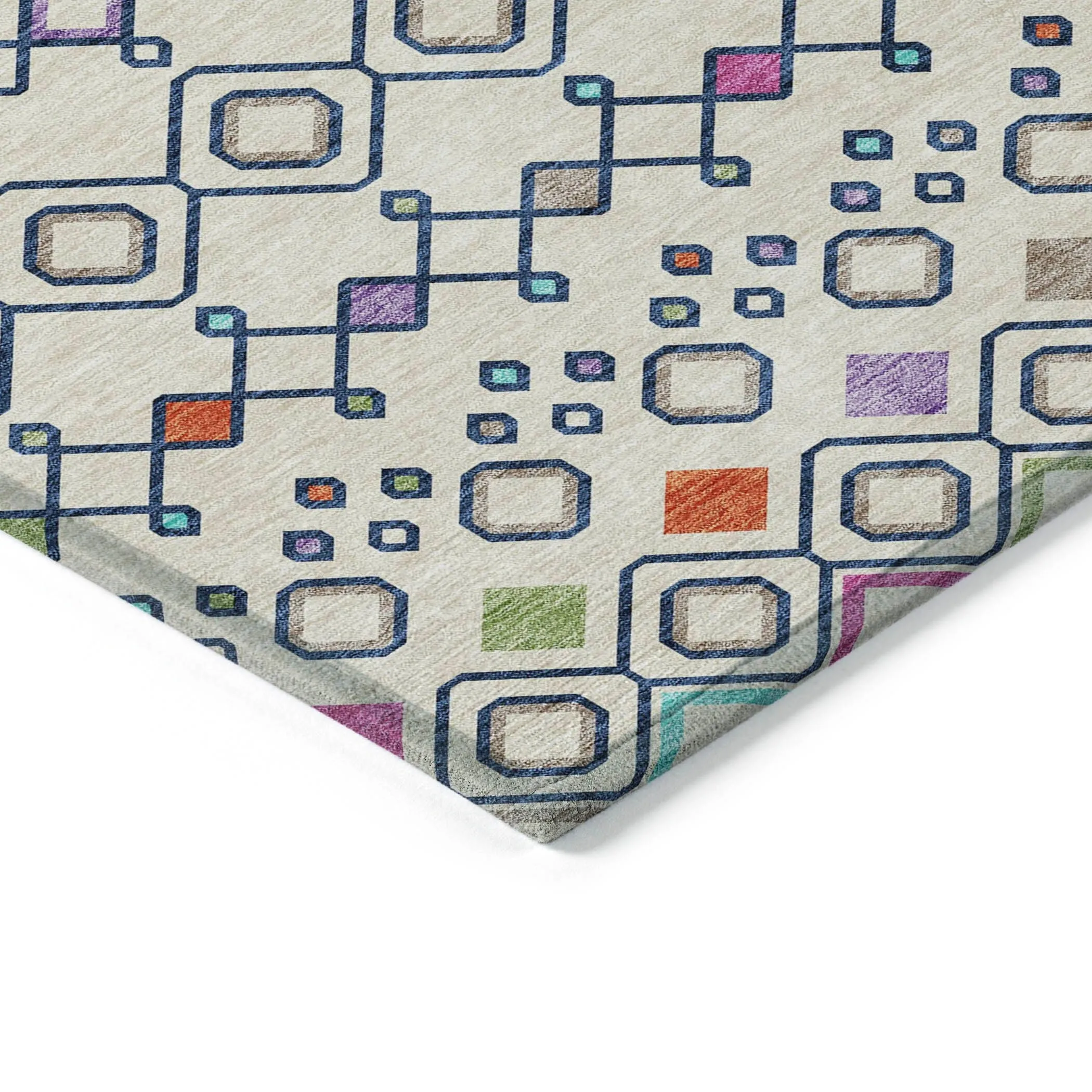 Machine Washable Indoor/ Outdoor Global Contempory Chantille Rug