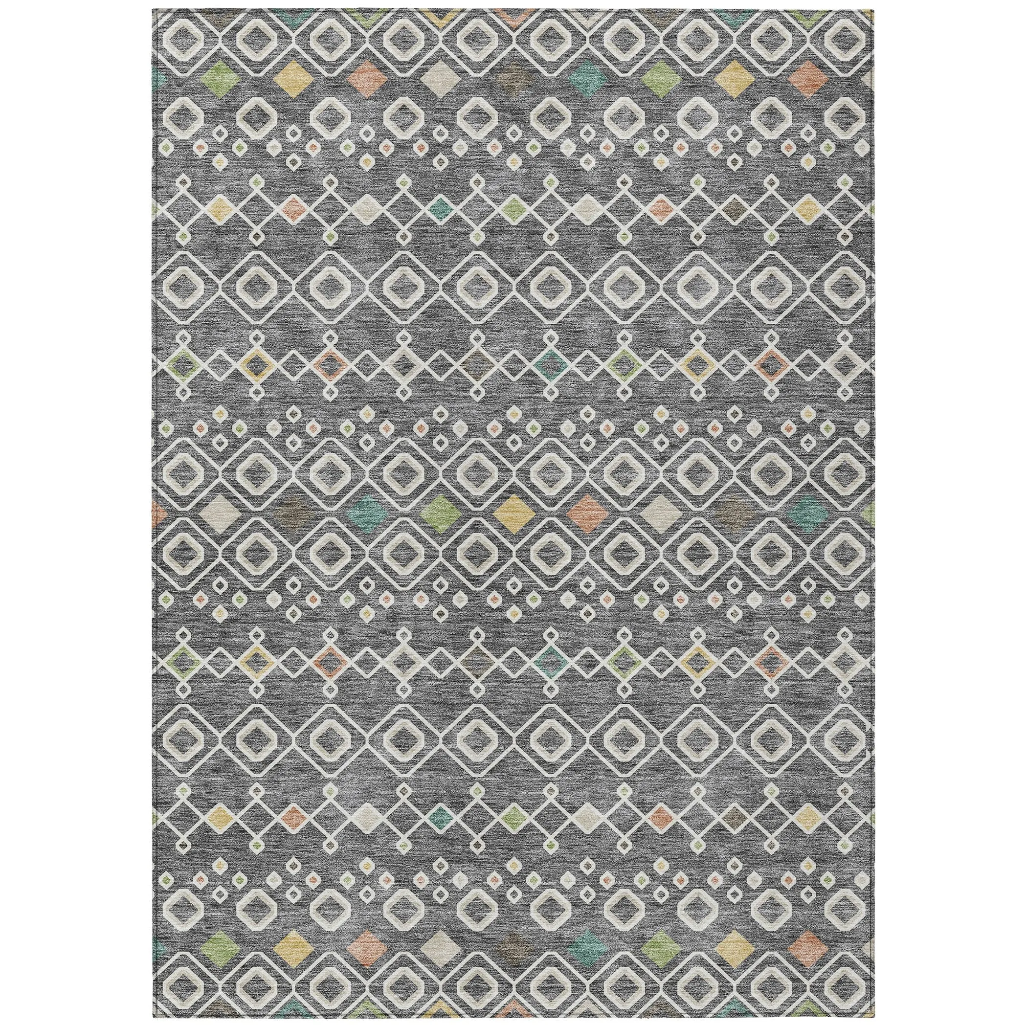 Machine Washable Indoor/ Outdoor Global Contempory Chantille Rug