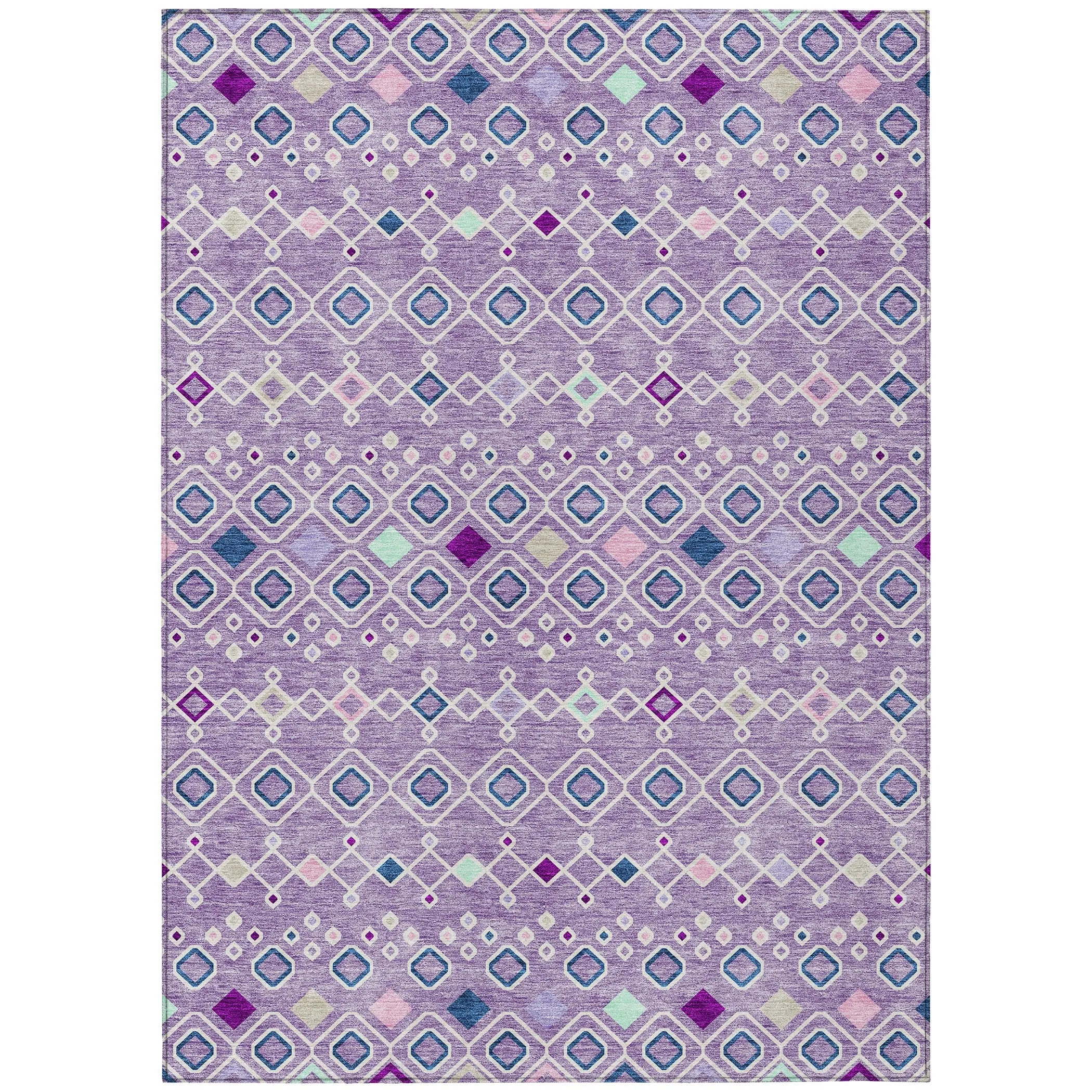 Machine Washable Indoor/ Outdoor Global Contempory Chantille Rug