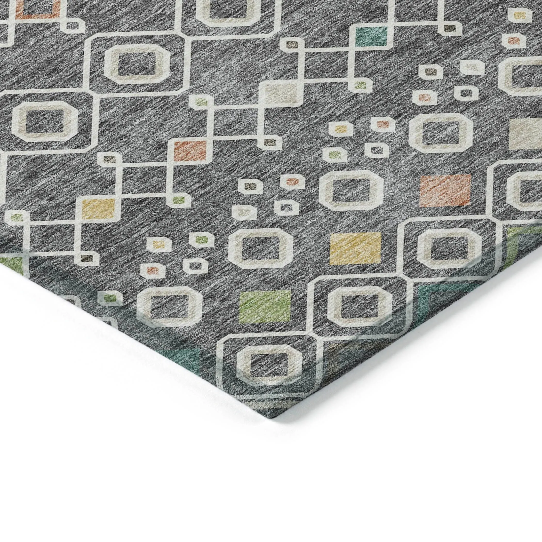 Machine Washable Indoor/ Outdoor Global Contempory Chantille Rug