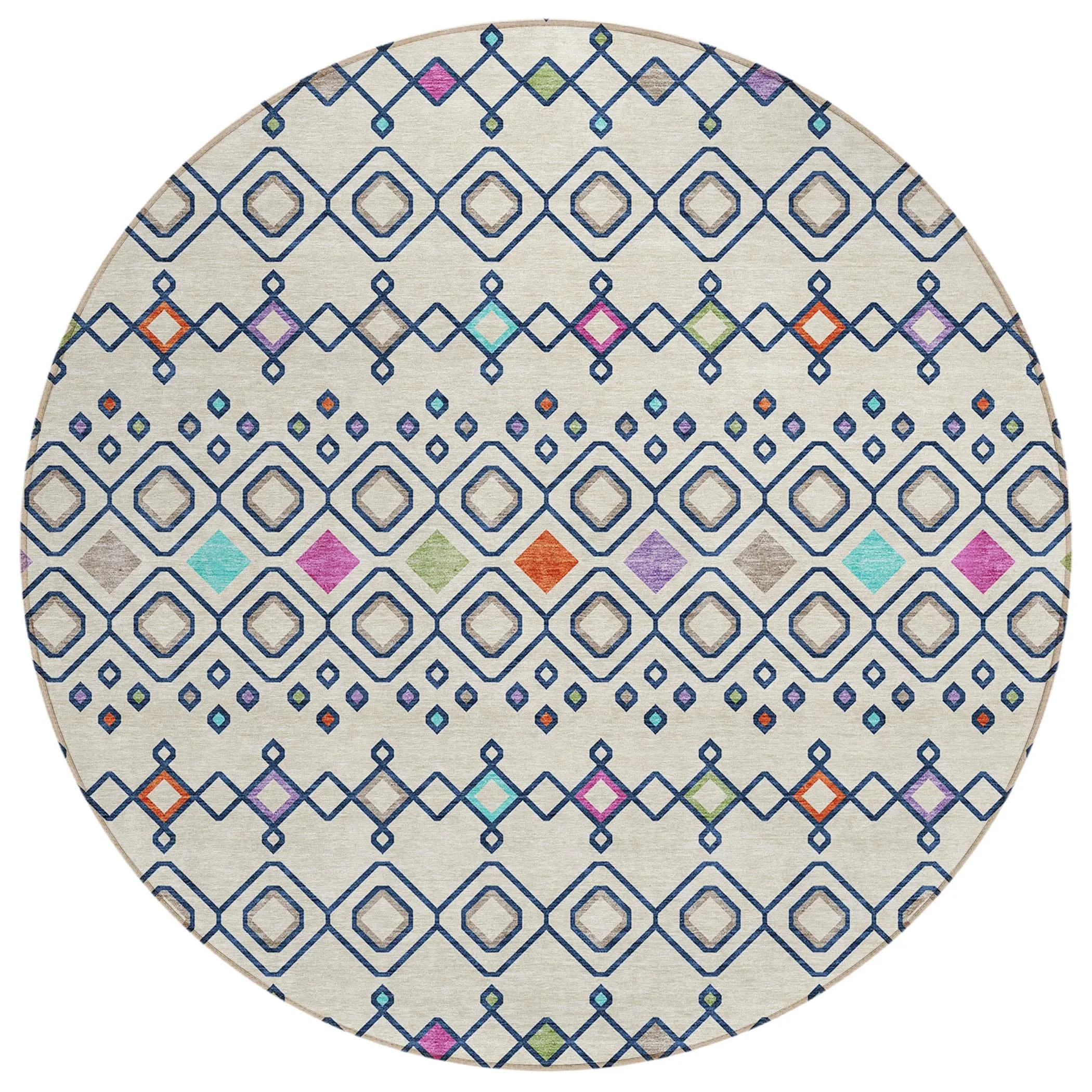 Machine Washable Indoor/ Outdoor Global Contempory Chantille Rug