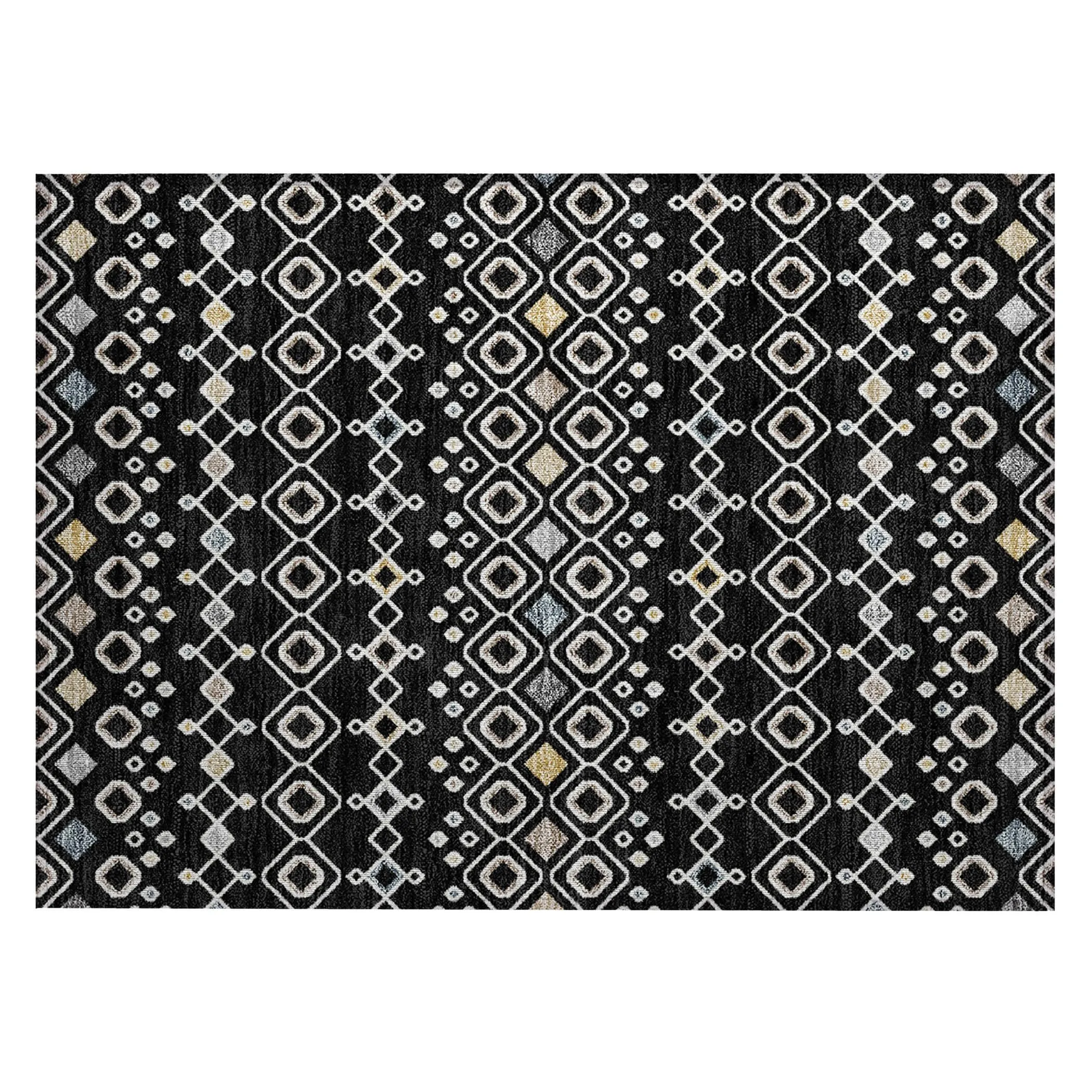 Machine Washable Indoor/ Outdoor Global Contempory Chantille Rug