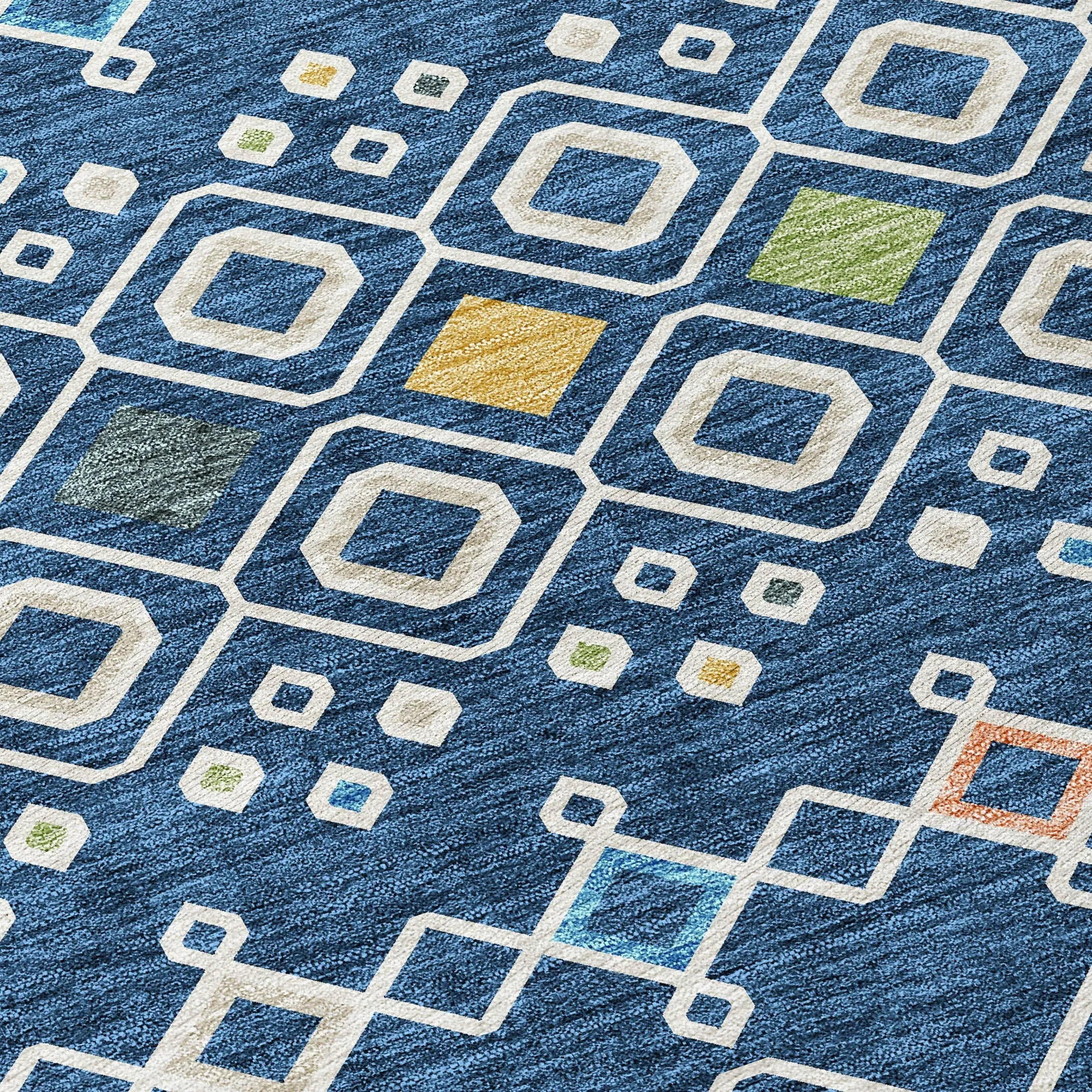 Machine Washable Indoor/ Outdoor Global Contempory Chantille Rug