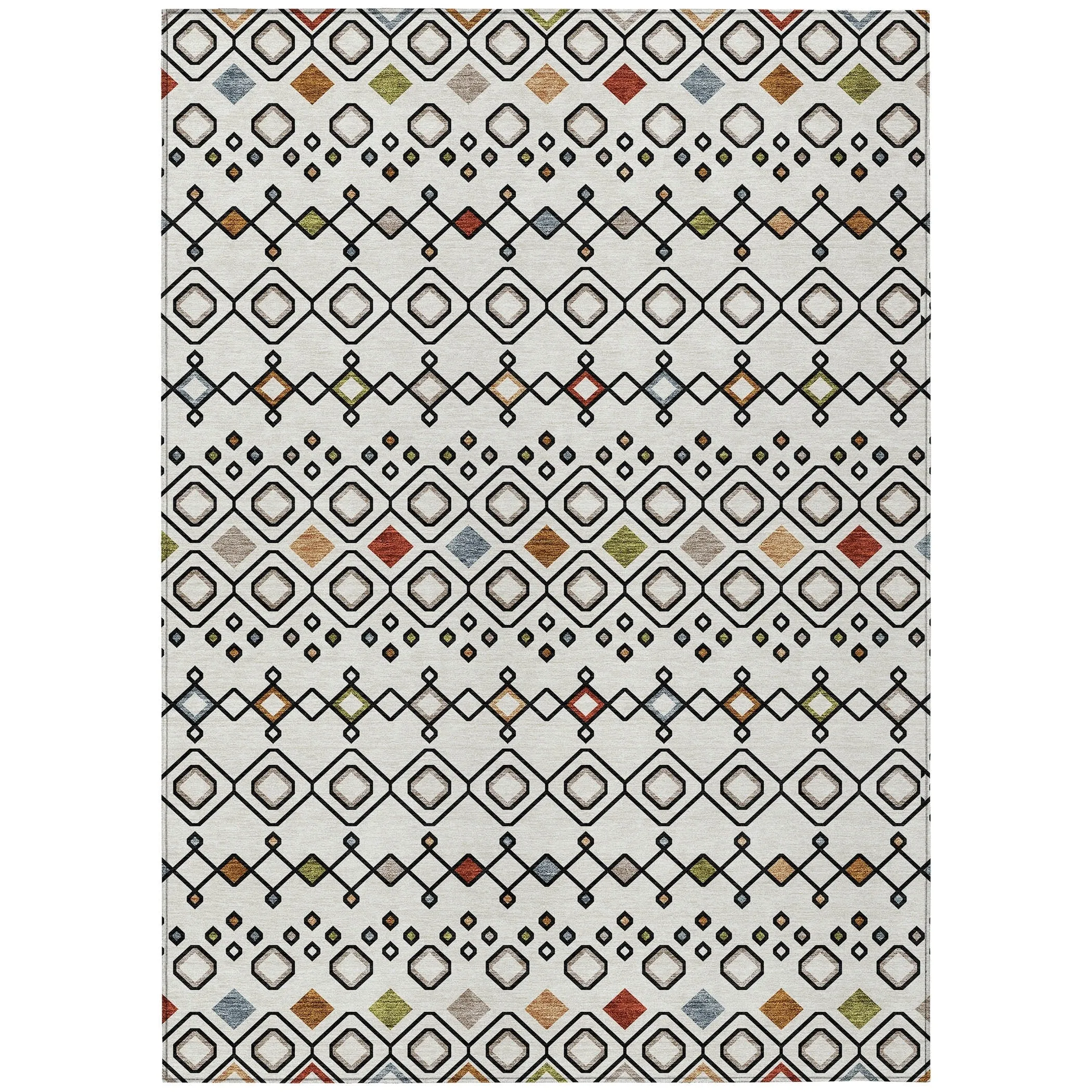 Machine Washable Indoor/ Outdoor Global Contempory Chantille Rug