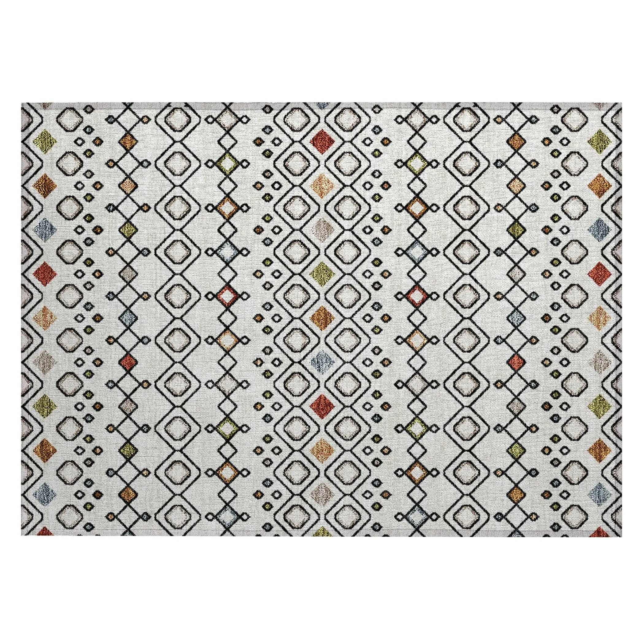 Machine Washable Indoor/ Outdoor Global Contempory Chantille Rug