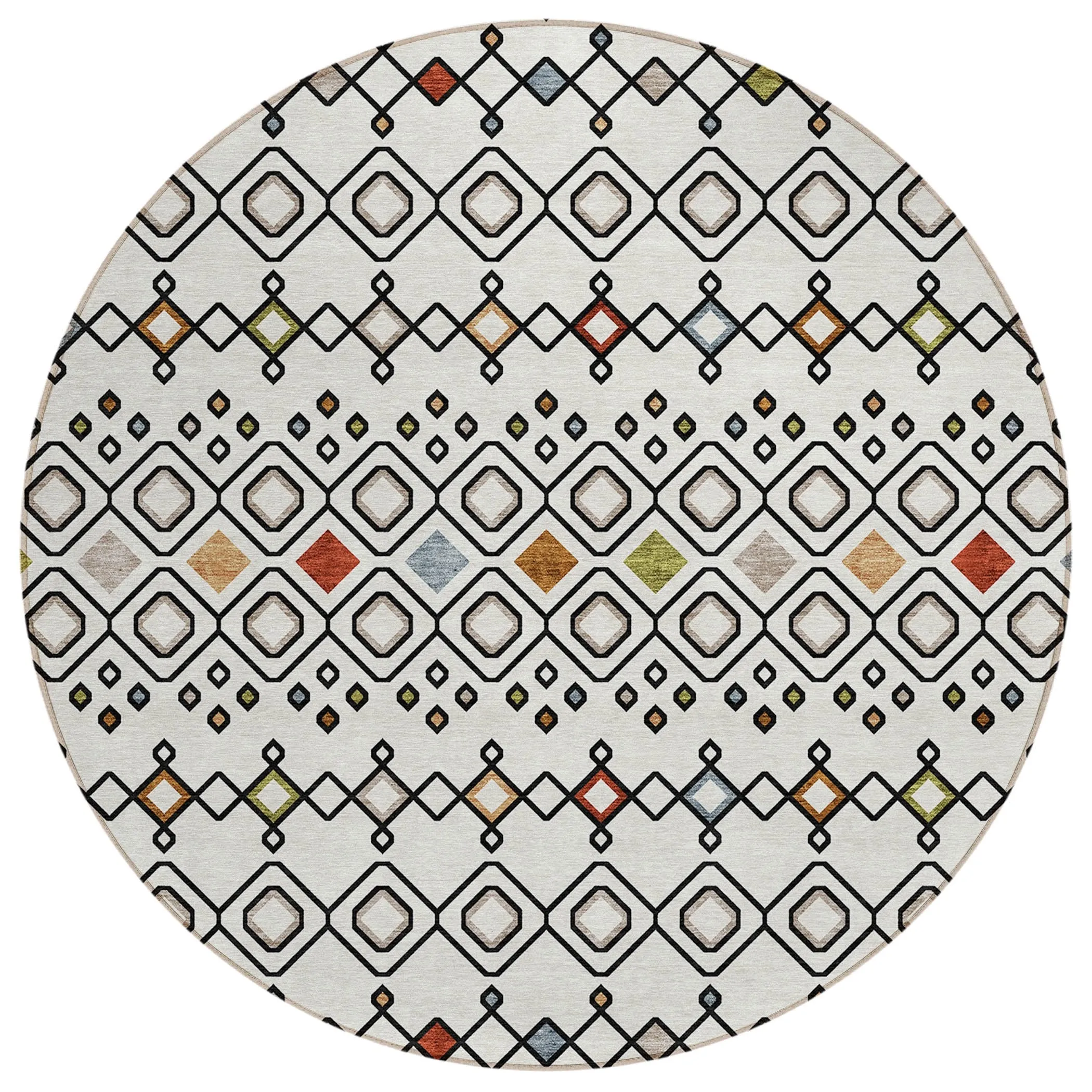 Machine Washable Indoor/ Outdoor Global Contempory Chantille Rug