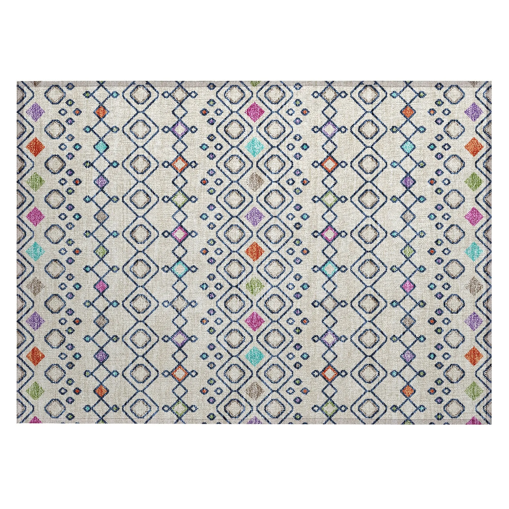 Machine Washable Indoor/ Outdoor Global Contempory Chantille Rug