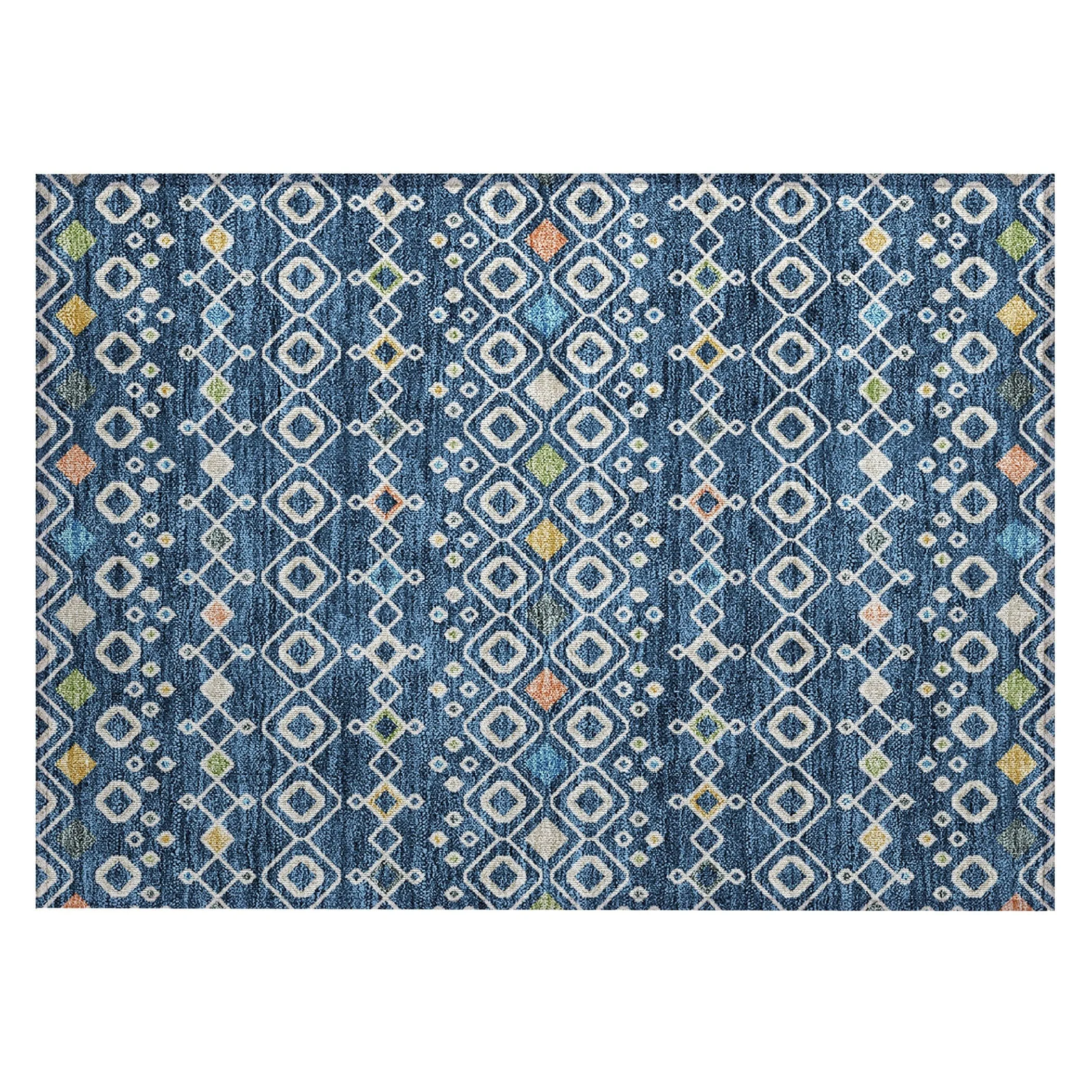 Machine Washable Indoor/ Outdoor Global Contempory Chantille Rug