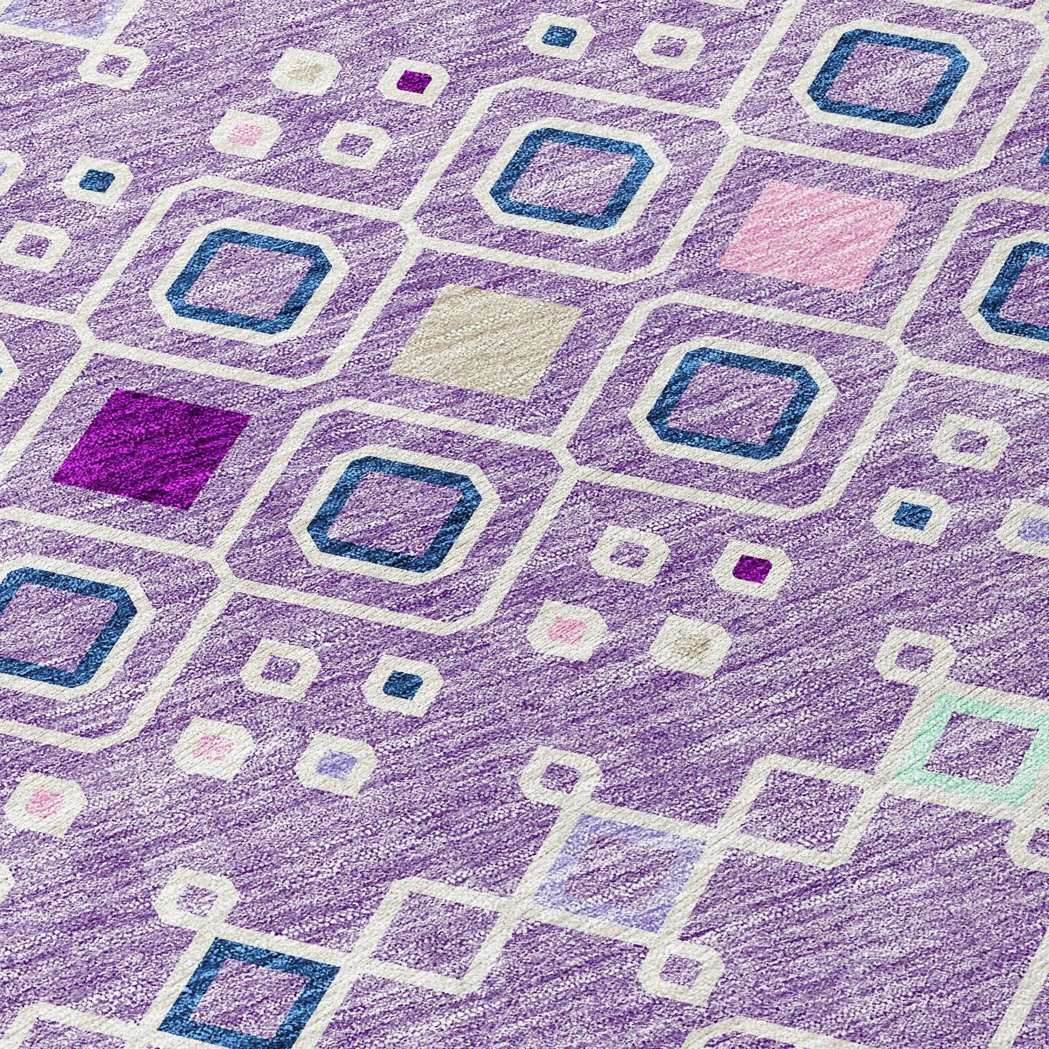 Machine Washable Indoor/ Outdoor Global Contempory Chantille Rug