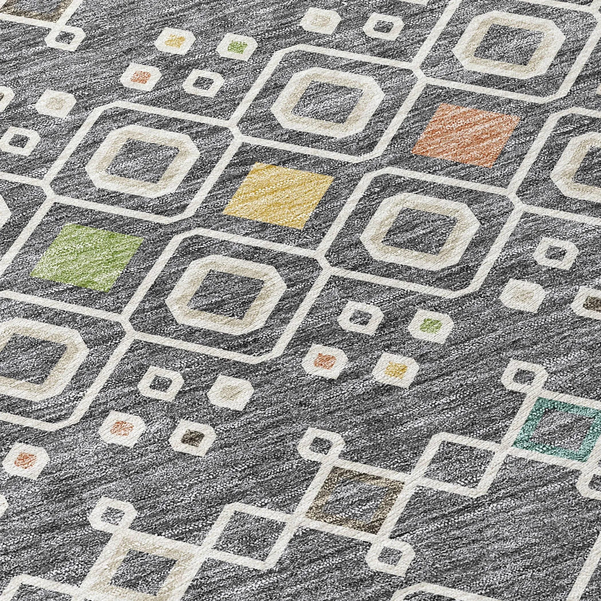Machine Washable Indoor/ Outdoor Global Contempory Chantille Rug