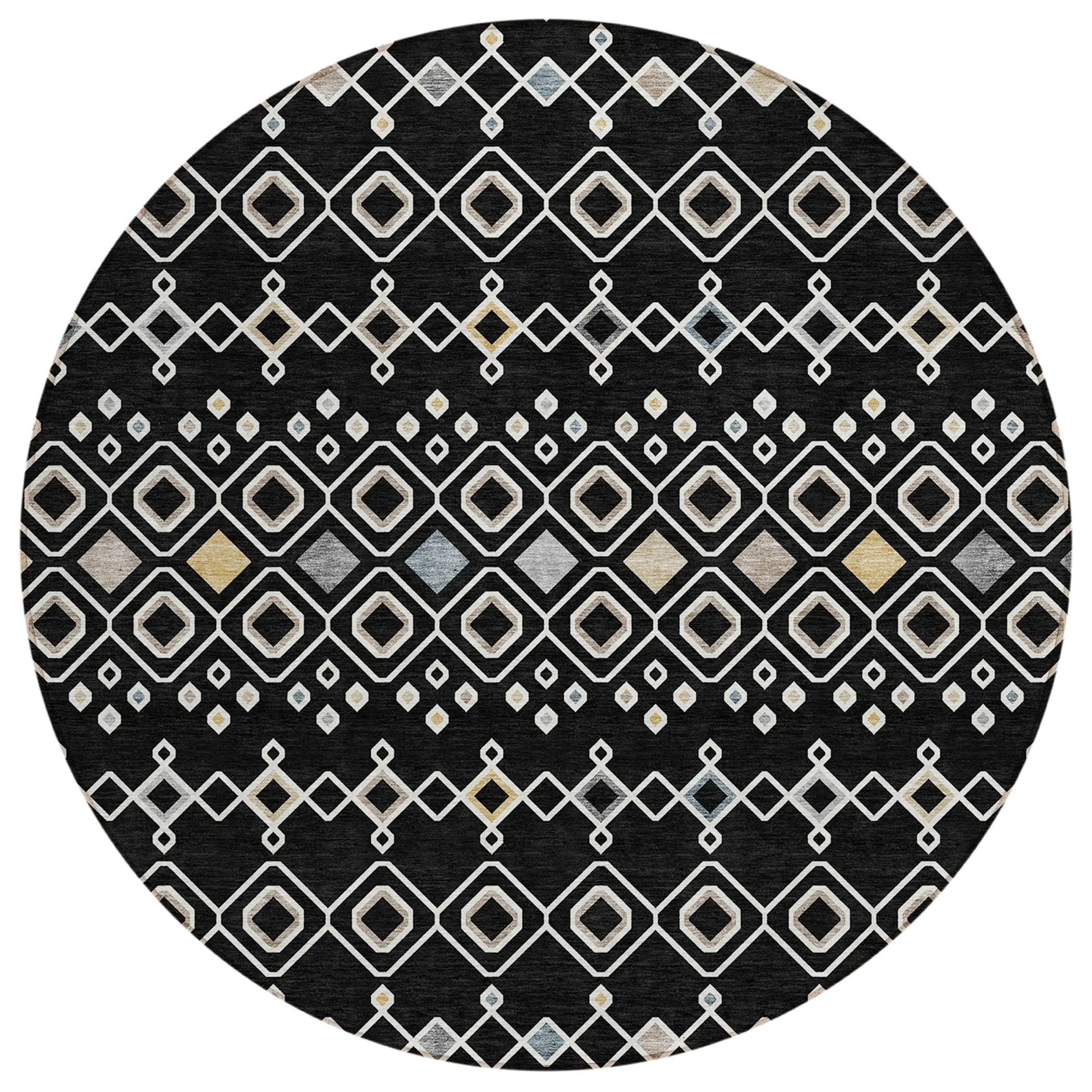 Machine Washable Indoor/ Outdoor Global Contempory Chantille Rug