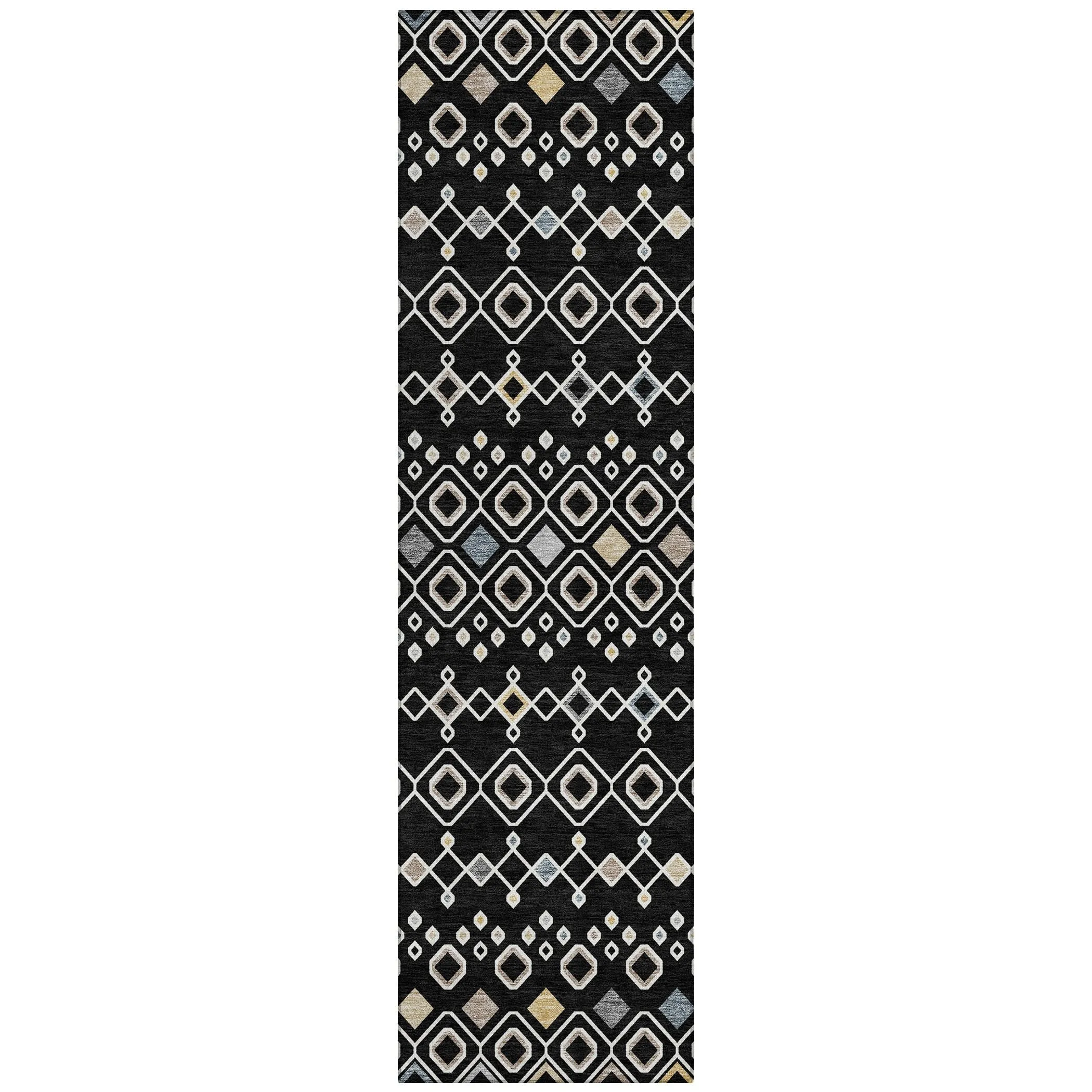 Machine Washable Indoor/ Outdoor Global Contempory Chantille Rug
