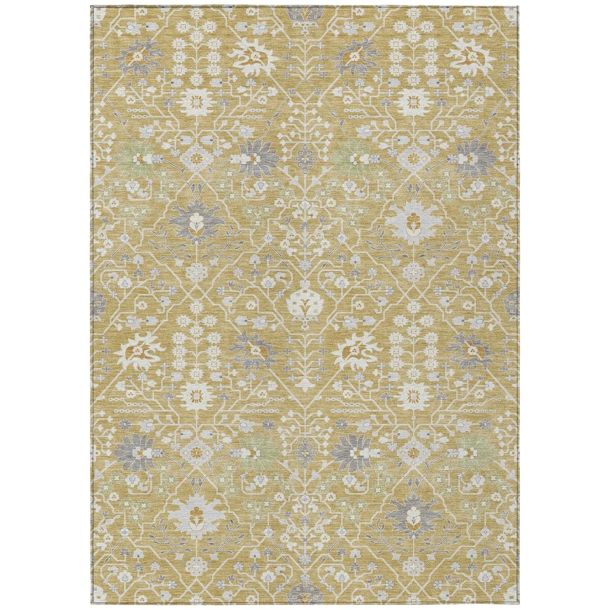 Machine Washable Indoor/ Outdoor Global Traditional Chantille Rug