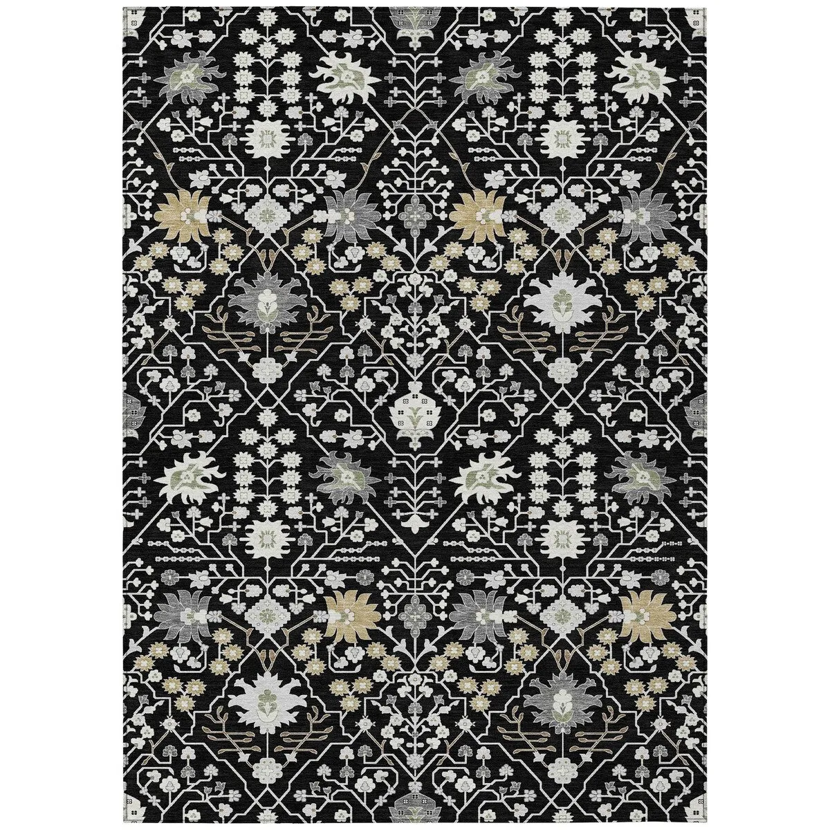 Machine Washable Indoor/ Outdoor Global Traditional Chantille Rug