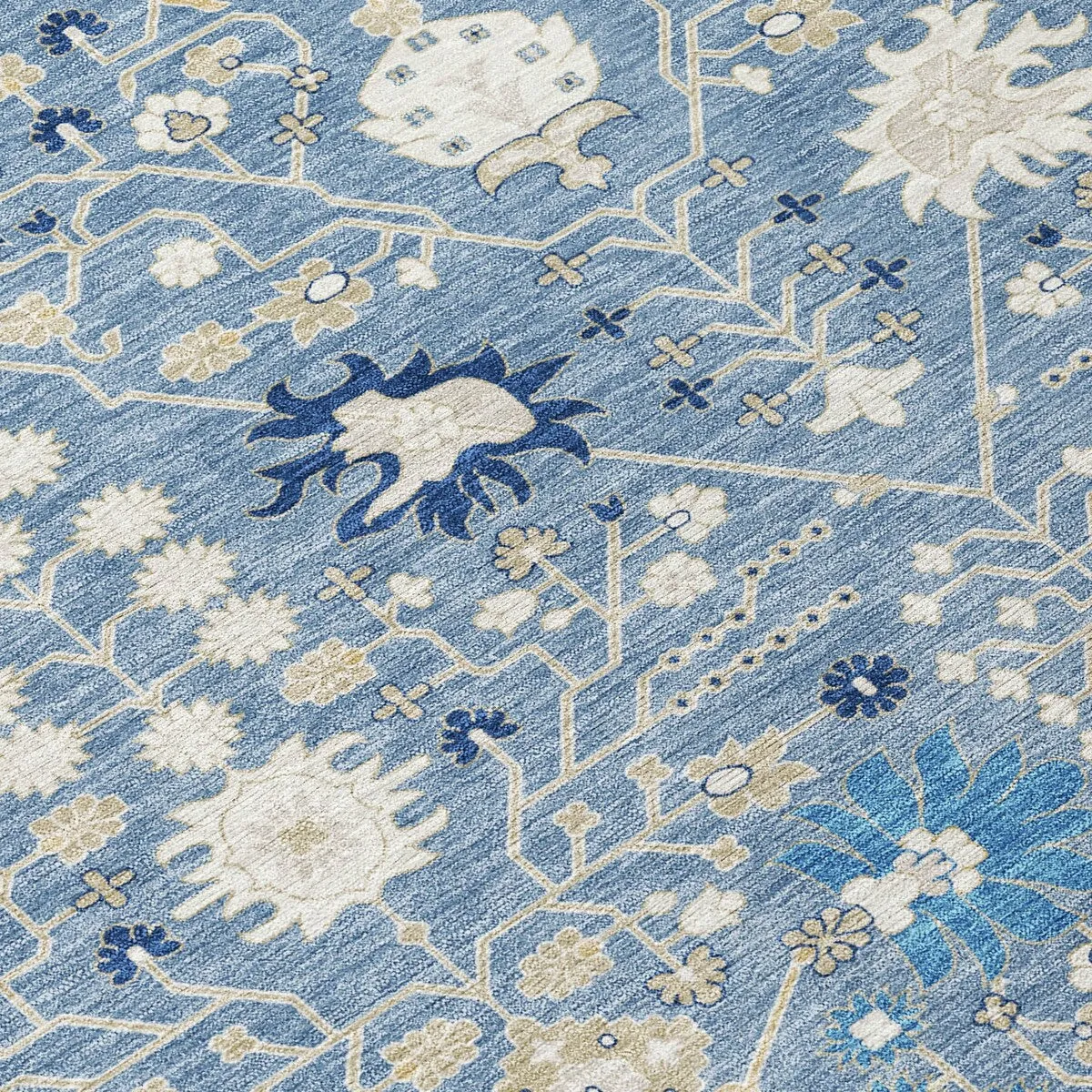 Machine Washable Indoor/ Outdoor Global Traditional Chantille Rug