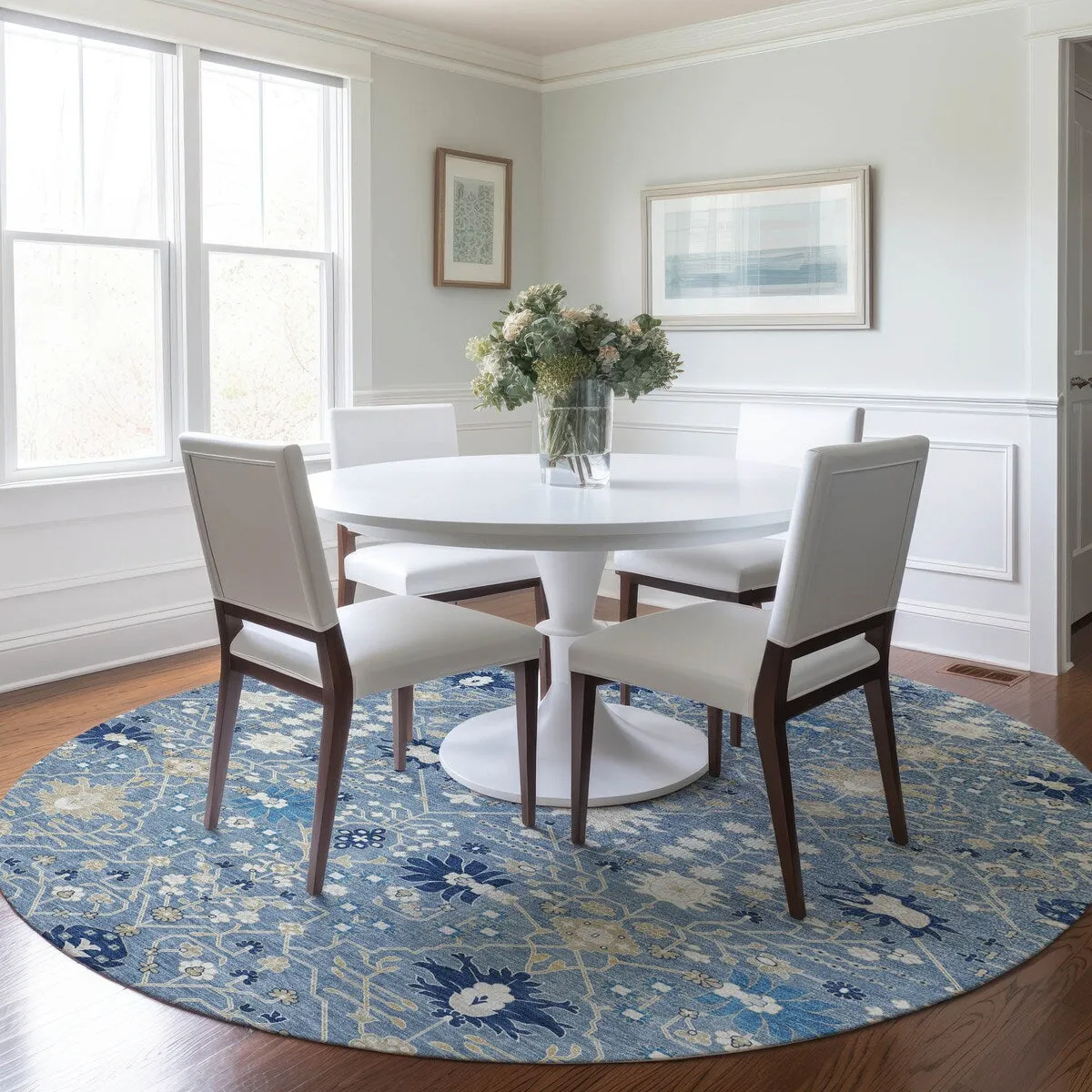 Machine Washable Indoor/ Outdoor Global Traditional Chantille Rug