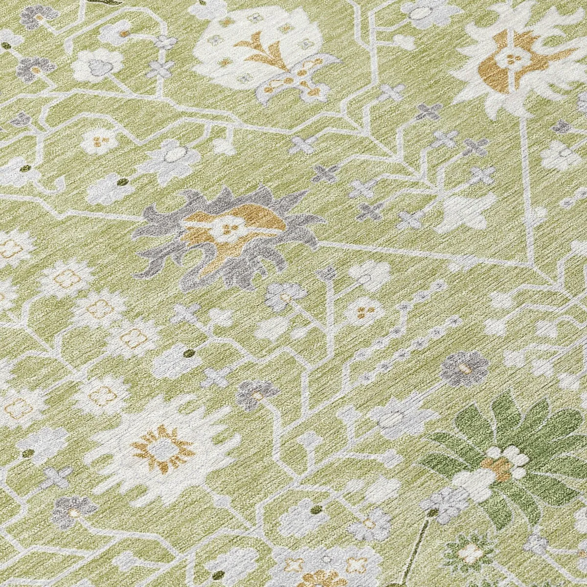 Machine Washable Indoor/ Outdoor Global Traditional Chantille Rug