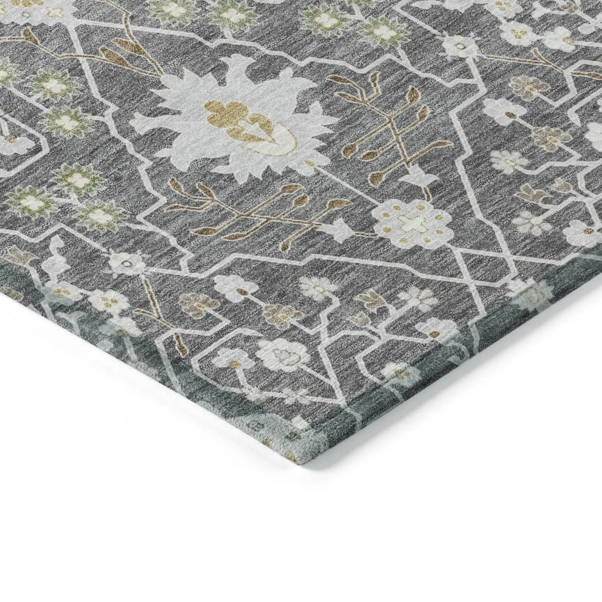 Machine Washable Indoor/ Outdoor Global Traditional Chantille Rug