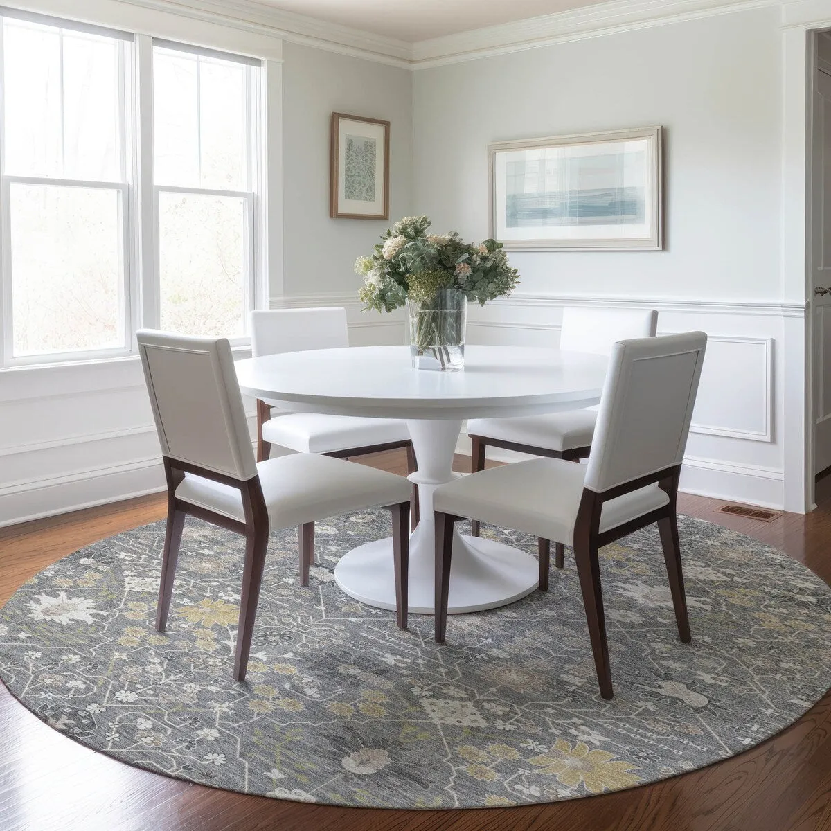 Machine Washable Indoor/ Outdoor Global Traditional Chantille Rug