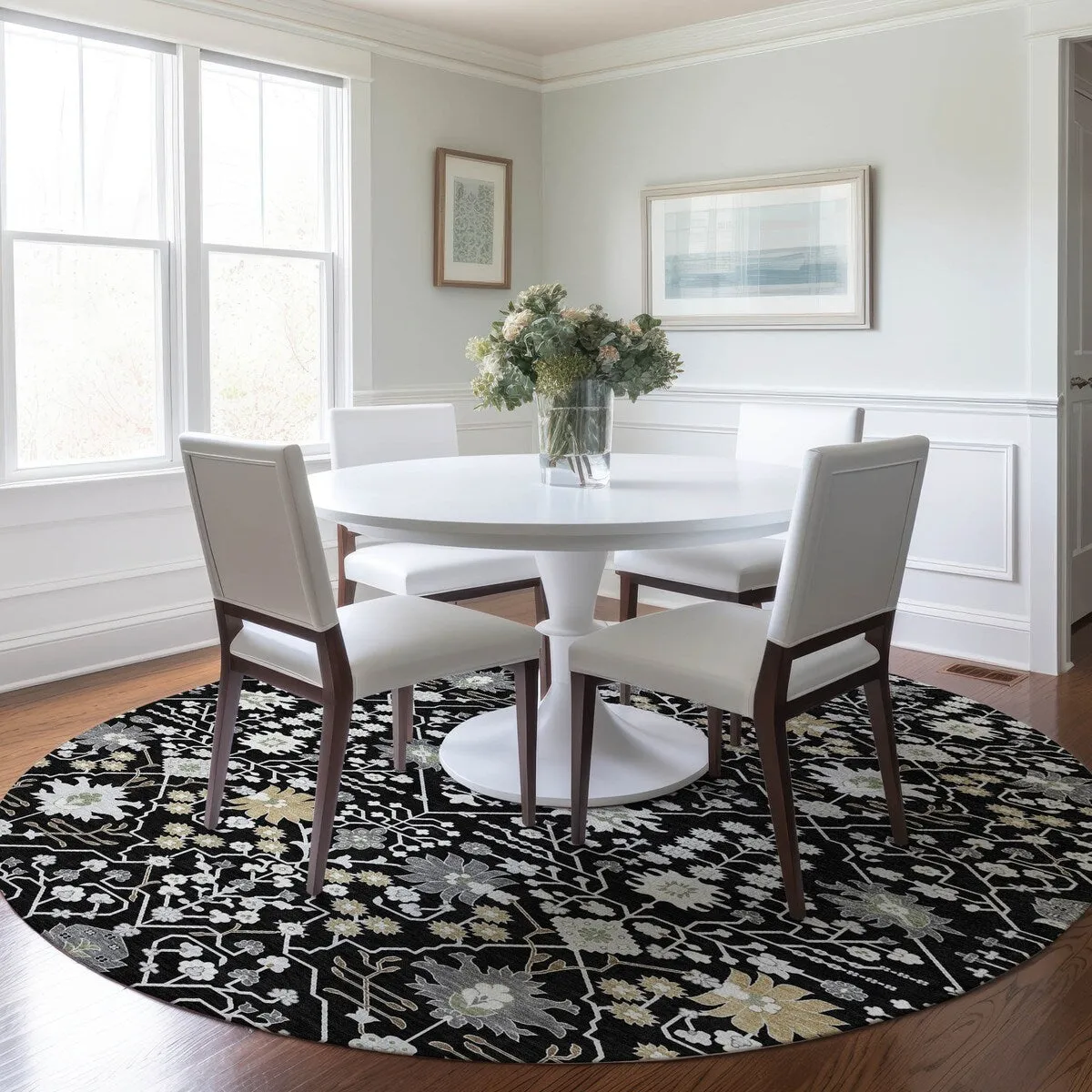 Machine Washable Indoor/ Outdoor Global Traditional Chantille Rug