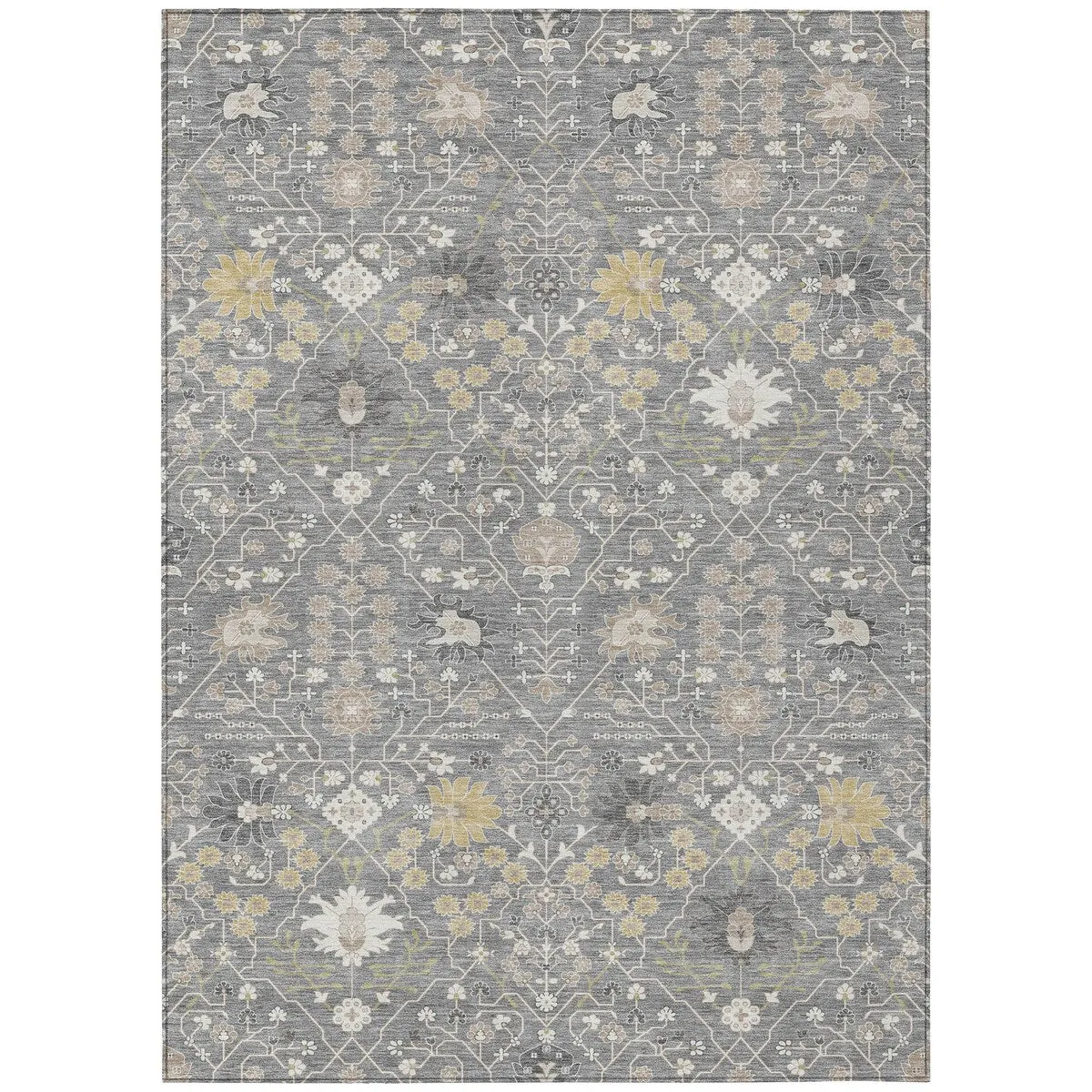 Machine Washable Indoor/ Outdoor Global Traditional Chantille Rug