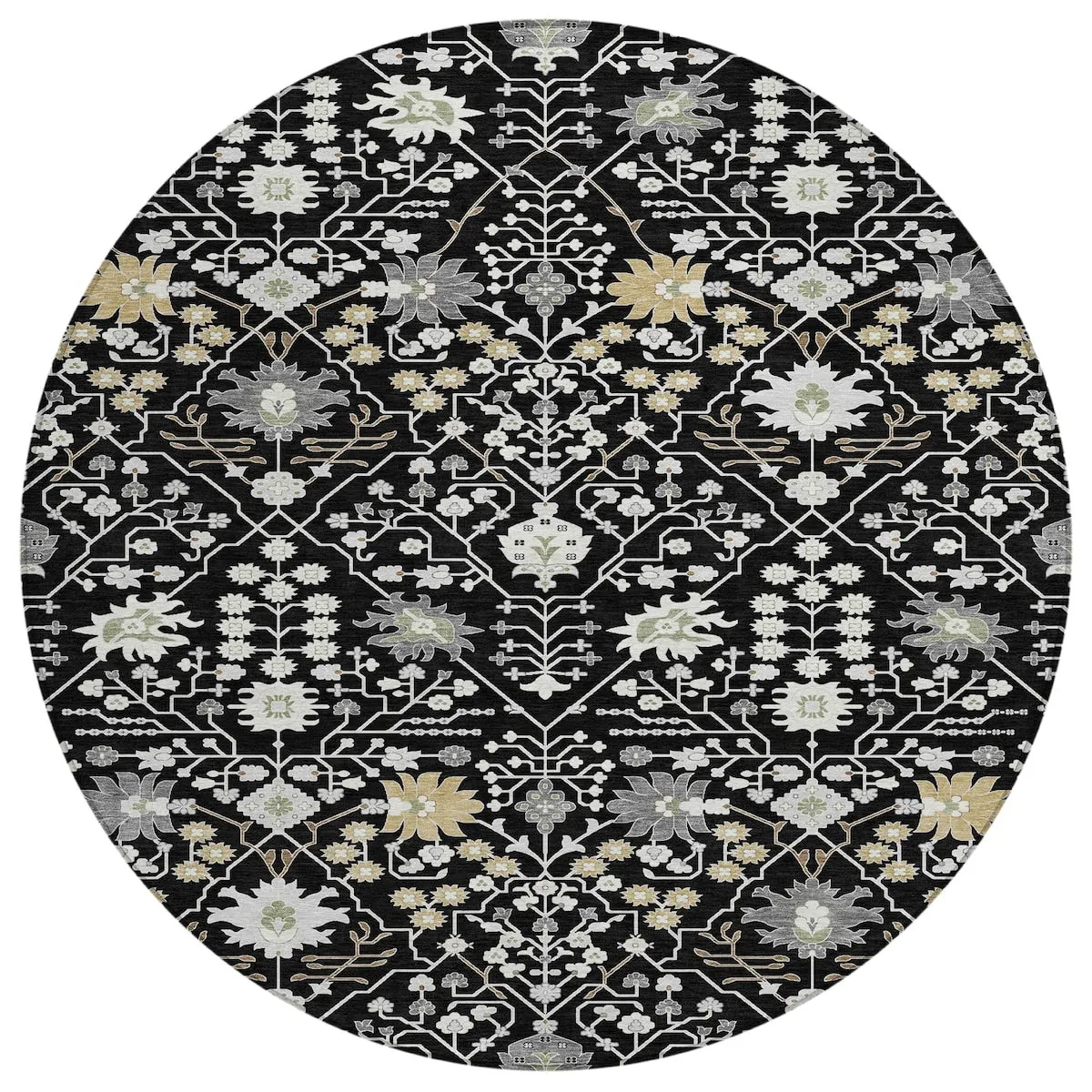 Machine Washable Indoor/ Outdoor Global Traditional Chantille Rug