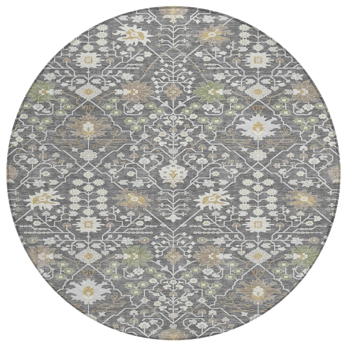 Machine Washable Indoor/ Outdoor Global Traditional Chantille Rug