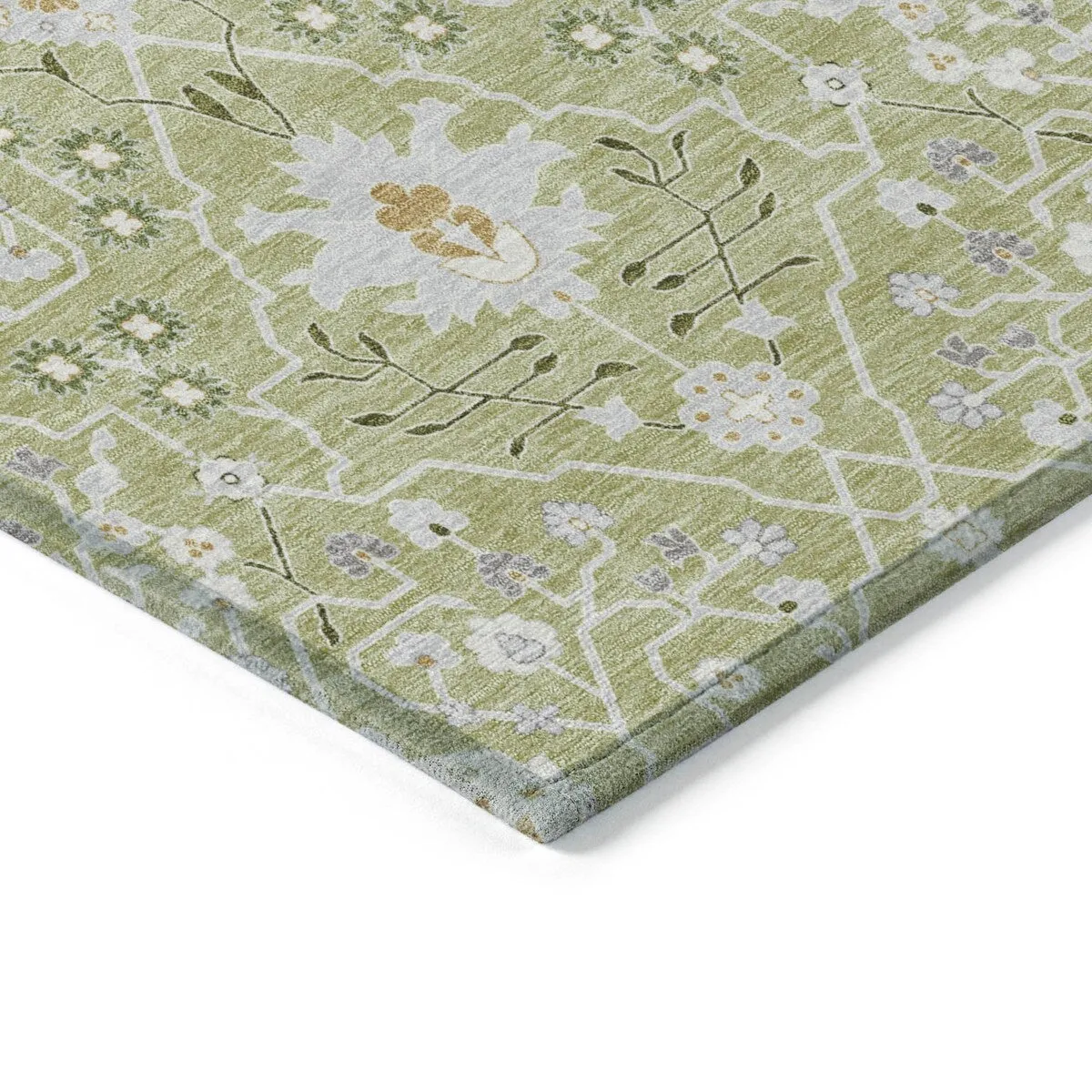 Machine Washable Indoor/ Outdoor Global Traditional Chantille Rug