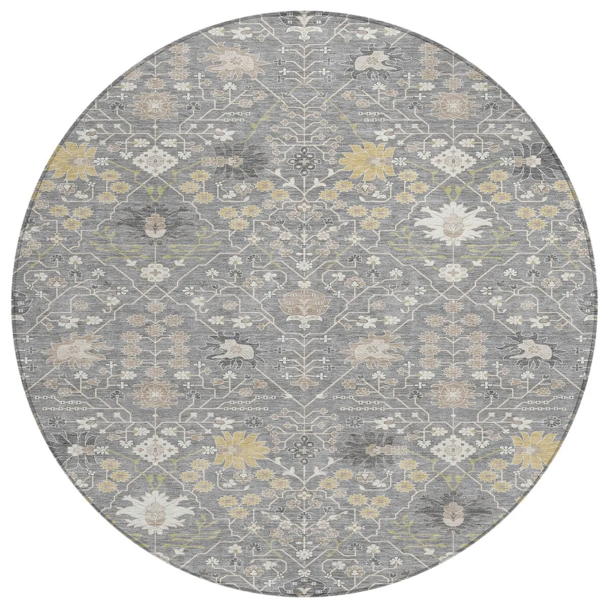 Machine Washable Indoor/ Outdoor Global Traditional Chantille Rug
