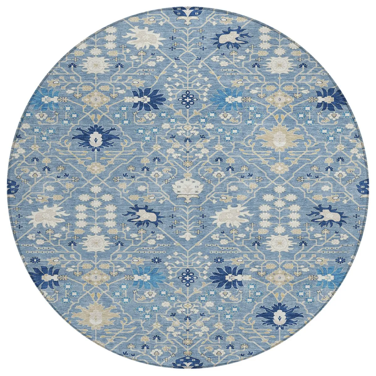 Machine Washable Indoor/ Outdoor Global Traditional Chantille Rug