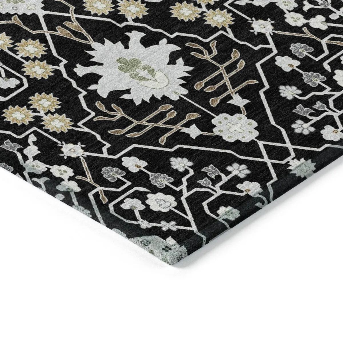 Machine Washable Indoor/ Outdoor Global Traditional Chantille Rug