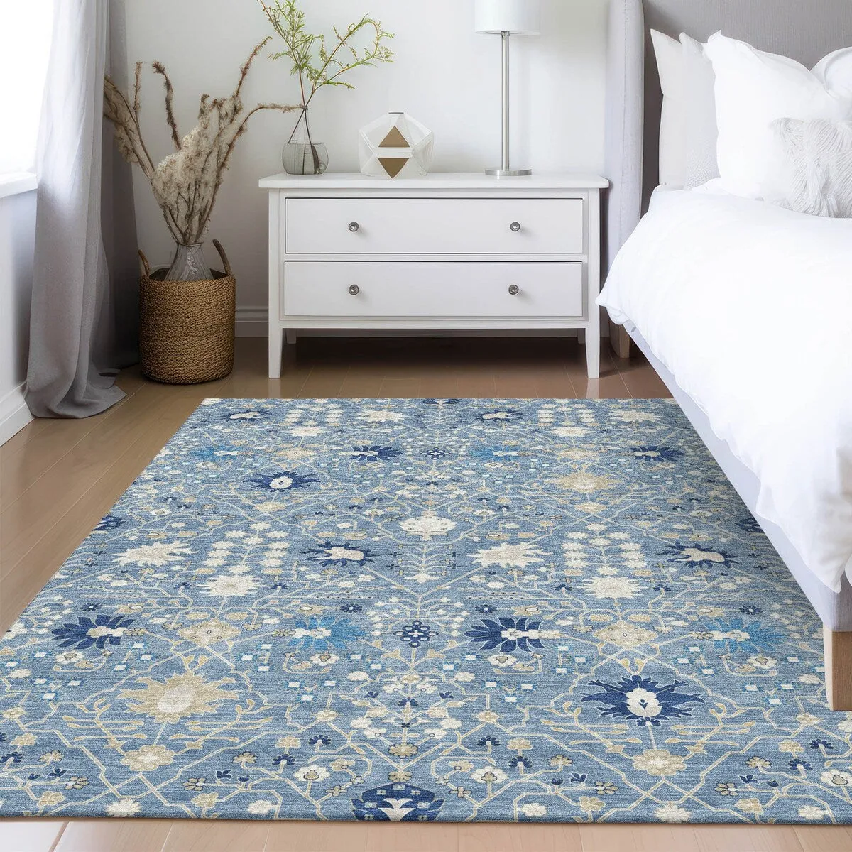 Machine Washable Indoor/ Outdoor Global Traditional Chantille Rug