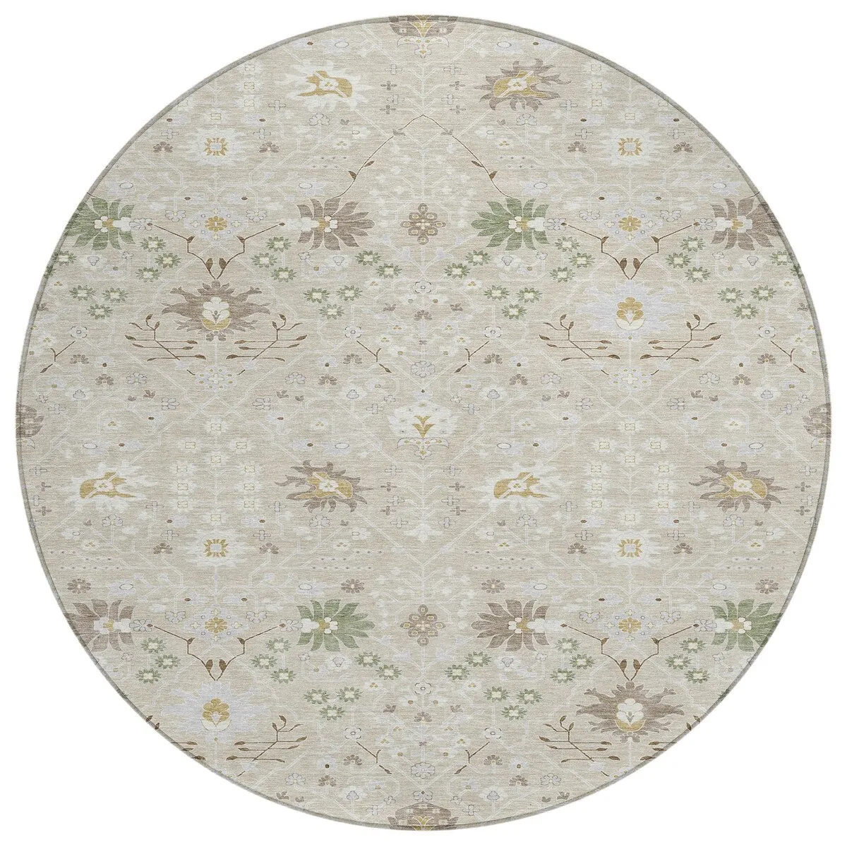 Machine Washable Indoor/ Outdoor Global Traditional Chantille Rug