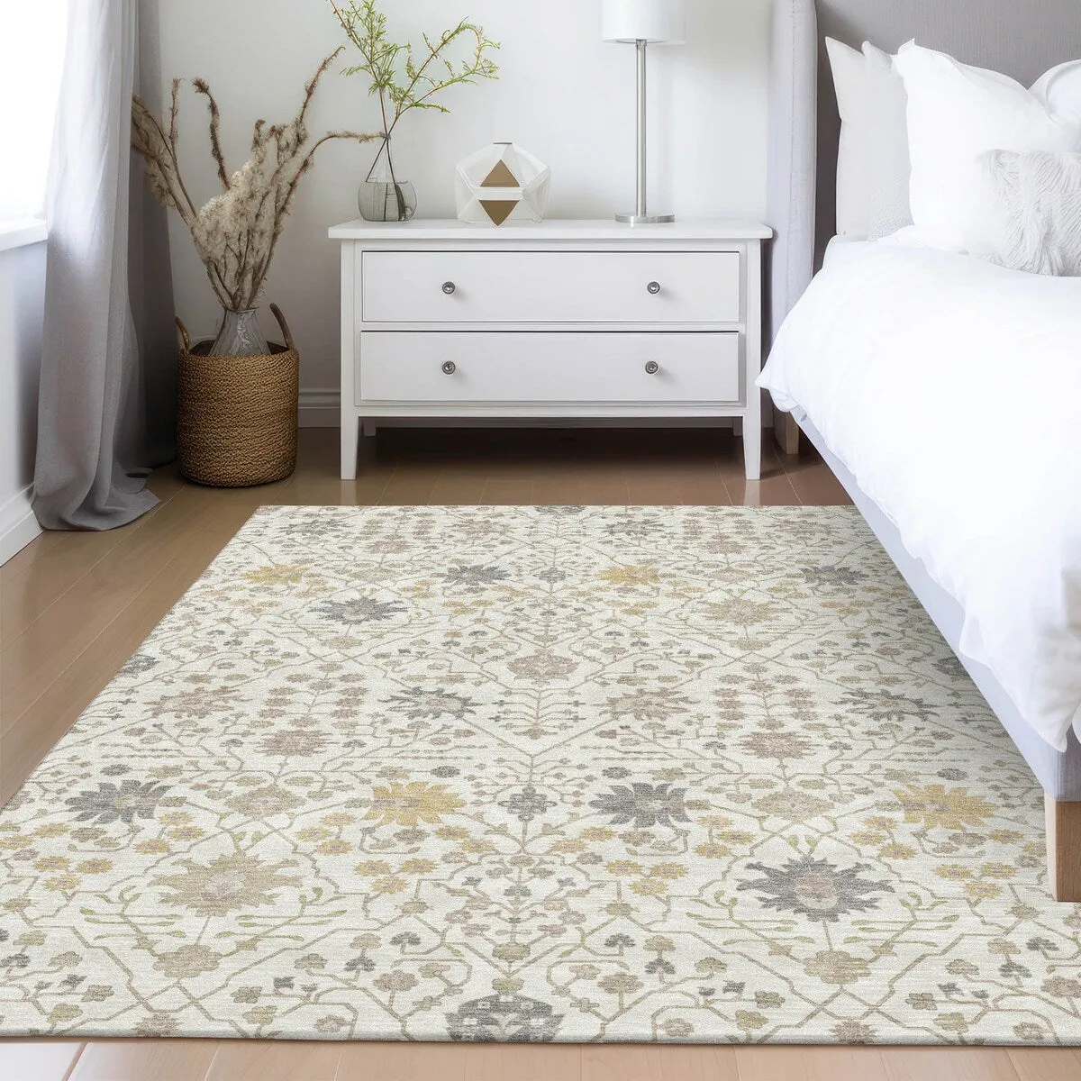 Machine Washable Indoor/ Outdoor Global Traditional Chantille Rug