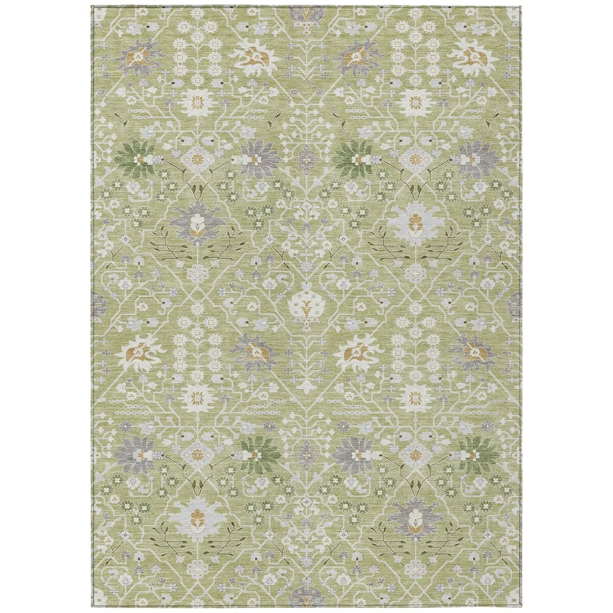 Machine Washable Indoor/ Outdoor Global Traditional Chantille Rug