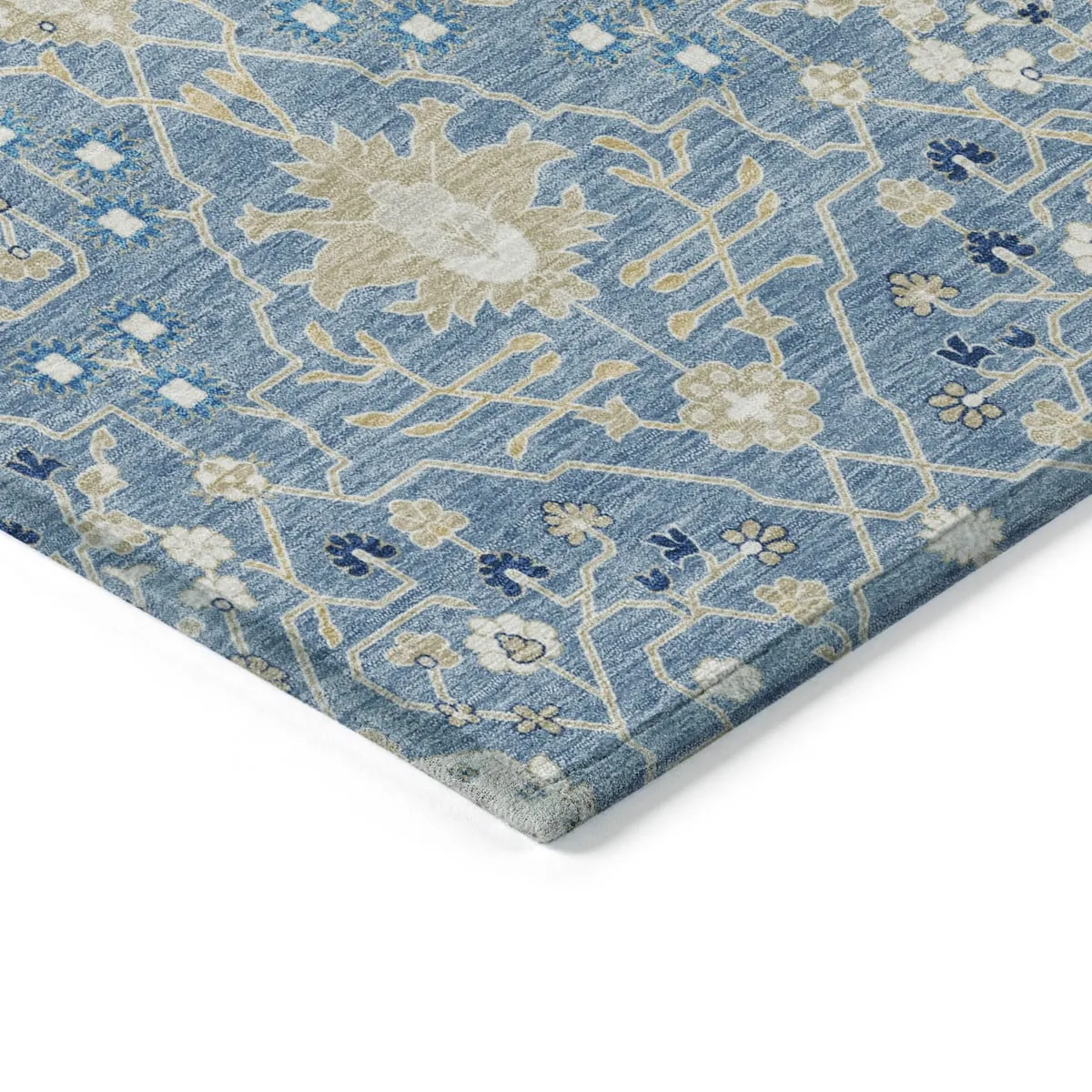 Machine Washable Indoor/ Outdoor Global Traditional Chantille Rug