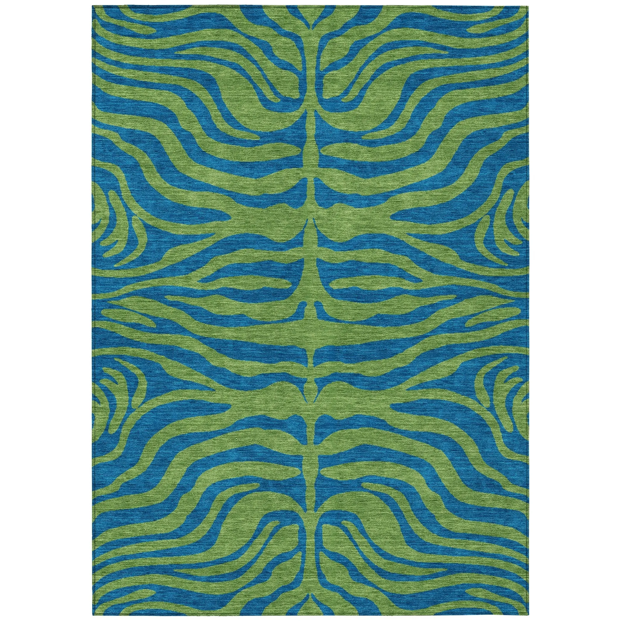 Machine Washable Indoor/ Outdoor Modern Animal Print Chantille Rug